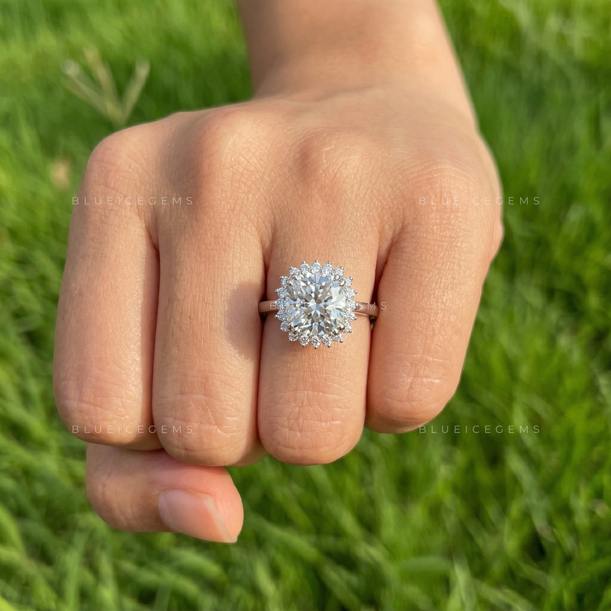 Velvet Radiance Cushion Cut Hidden Halo Engagement Ring
