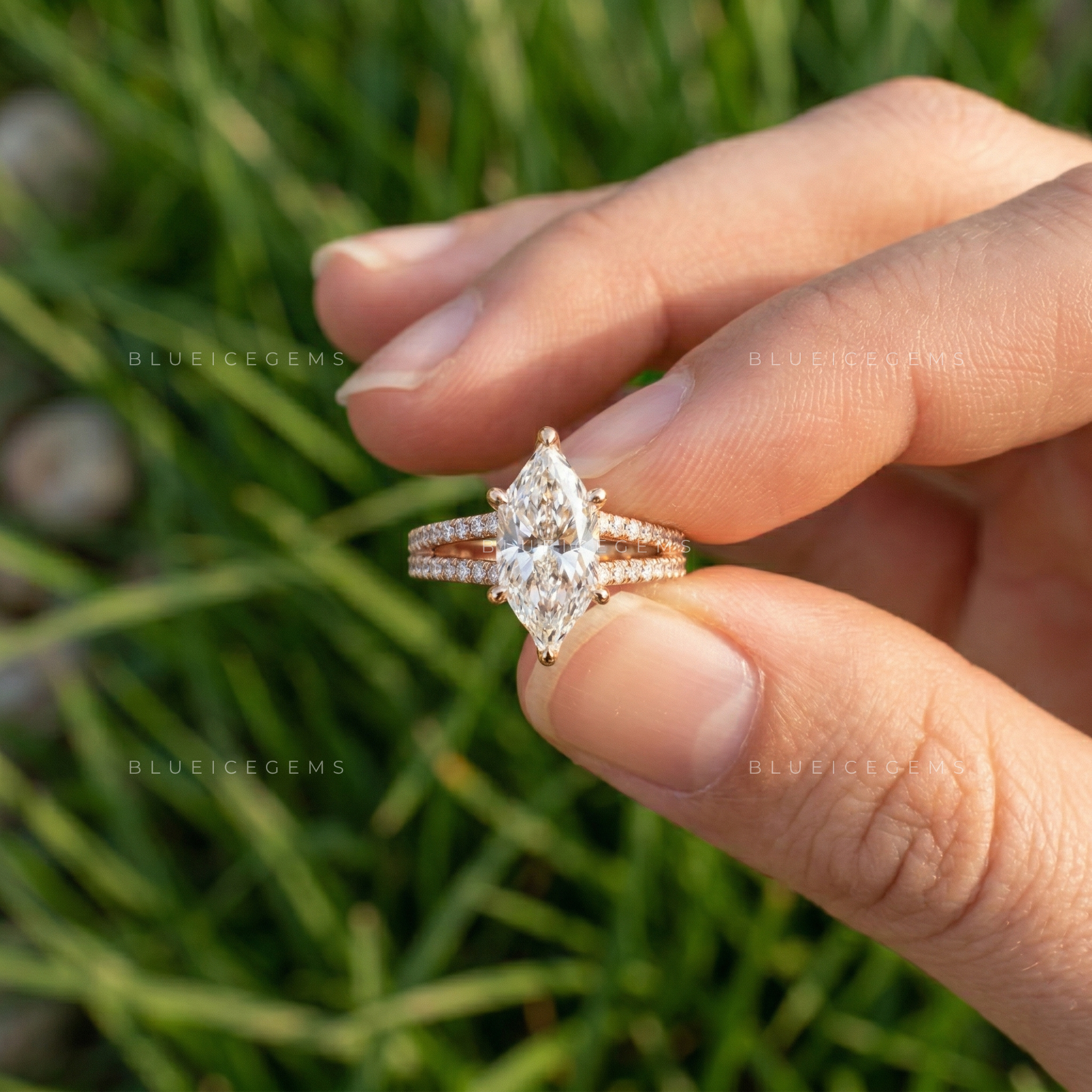 Antique Majesty Dutch Marquise Cut Pavé Engagement Ring
