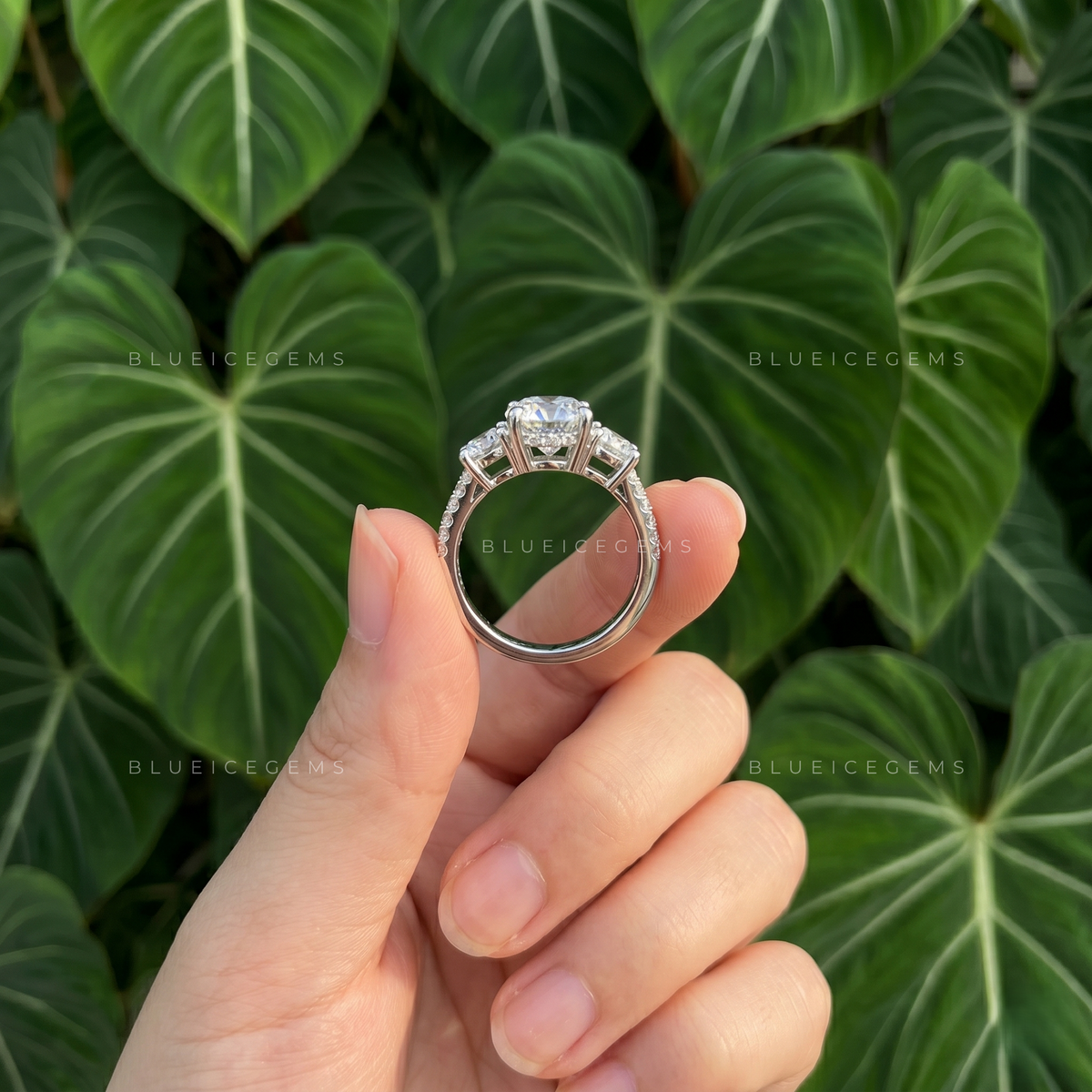 Everlasting Trilogy Round Brilliant Cut Three Stone Engagement Ring