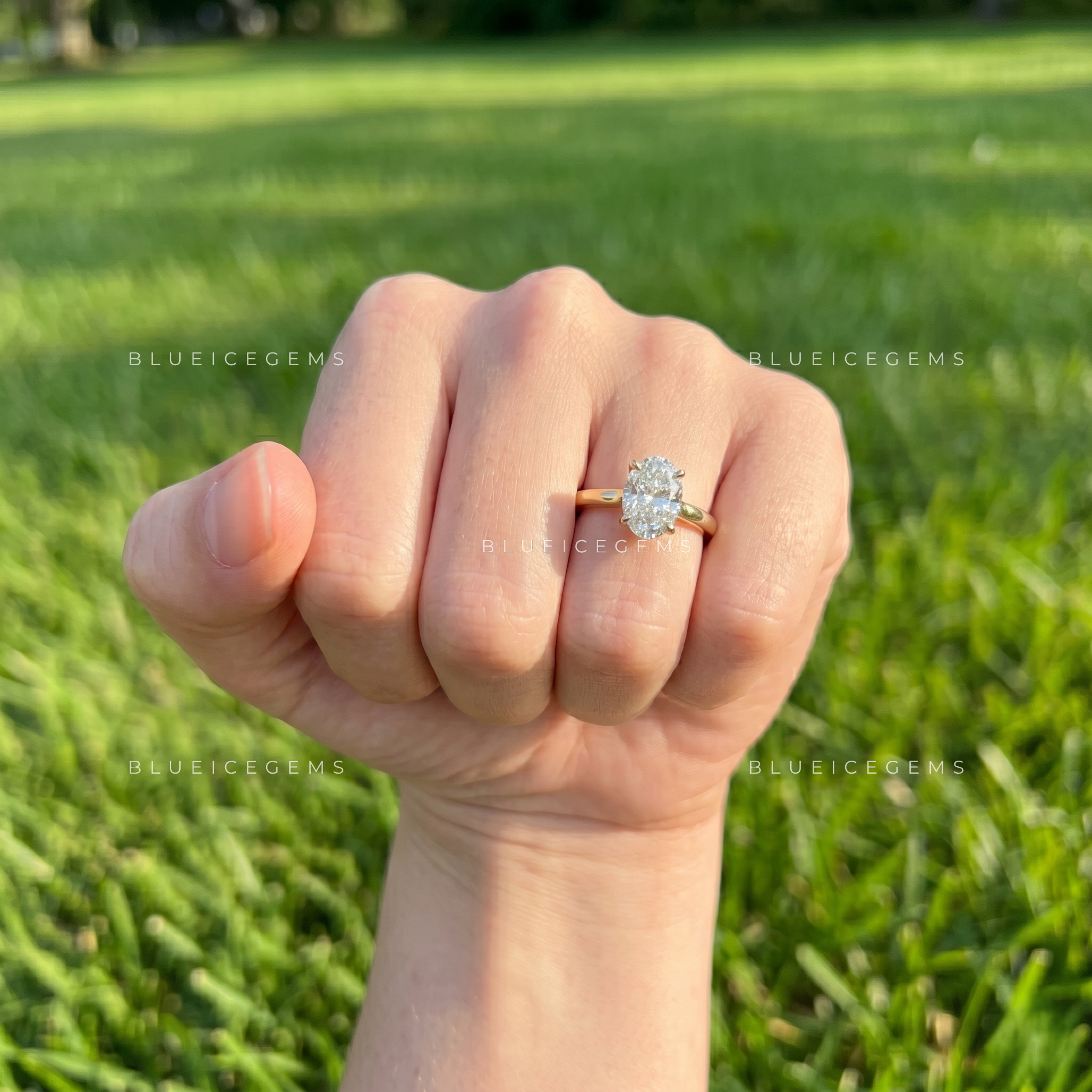 Opulent Grandeur Oval Cut Cathedral Engagement Ring