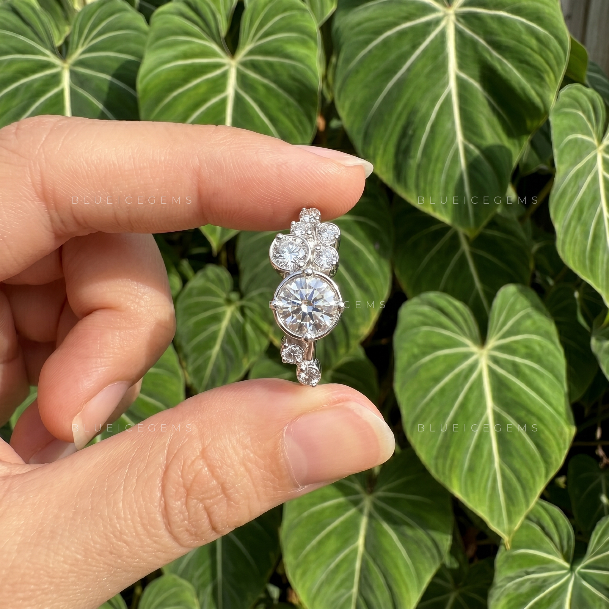 Celestial Splendor Large Round Multi-Stone Cluster Statement Ring