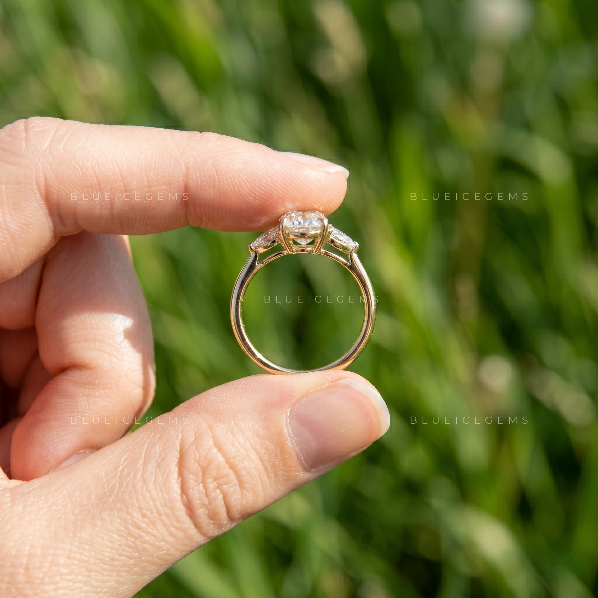 Enchanted Trilogy Oval and Pear Cut Minimalist Engagement Ring