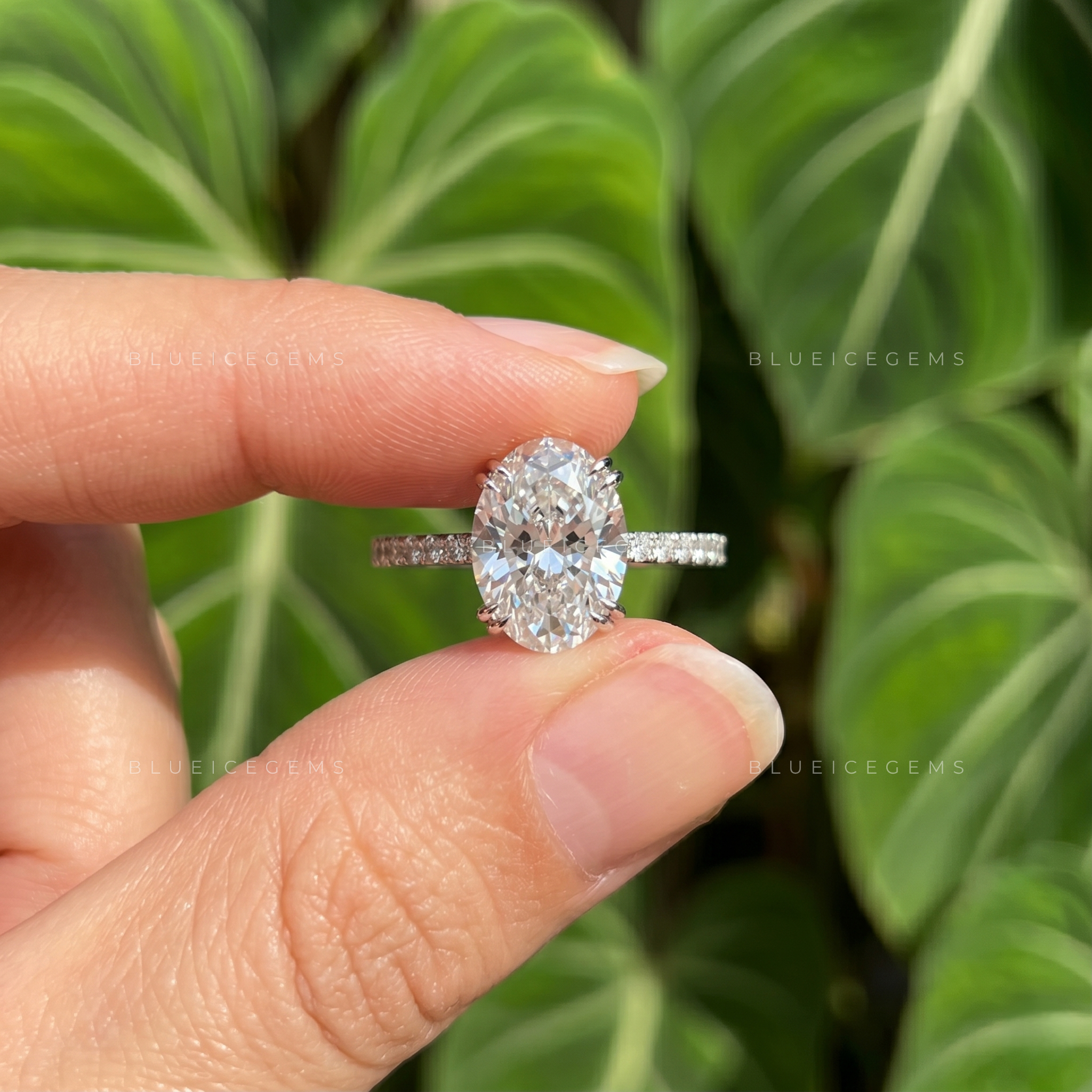 Enchanted Whisper Hidden Halo Oval Cut Engagement Ring