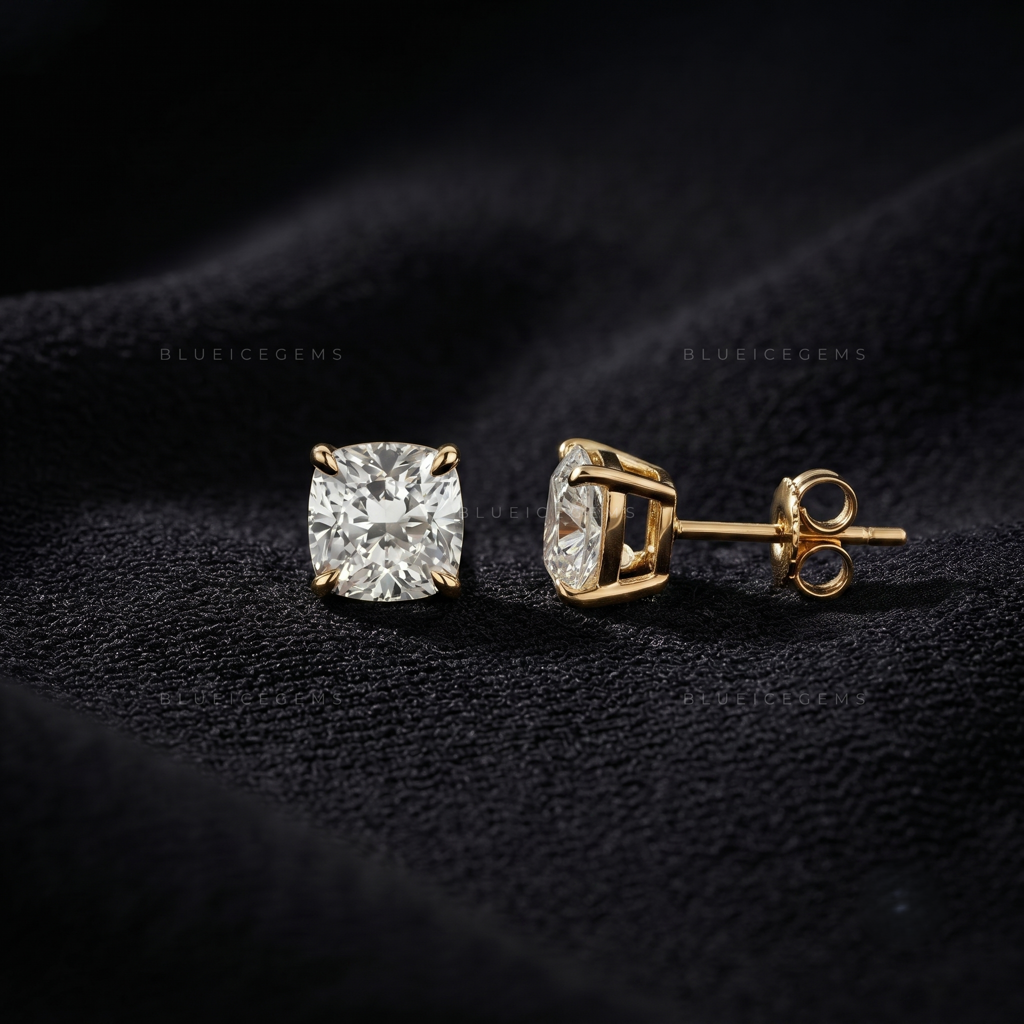 Sovereign Cushion-Cut Lab-Grown Diamond Stud Earrings