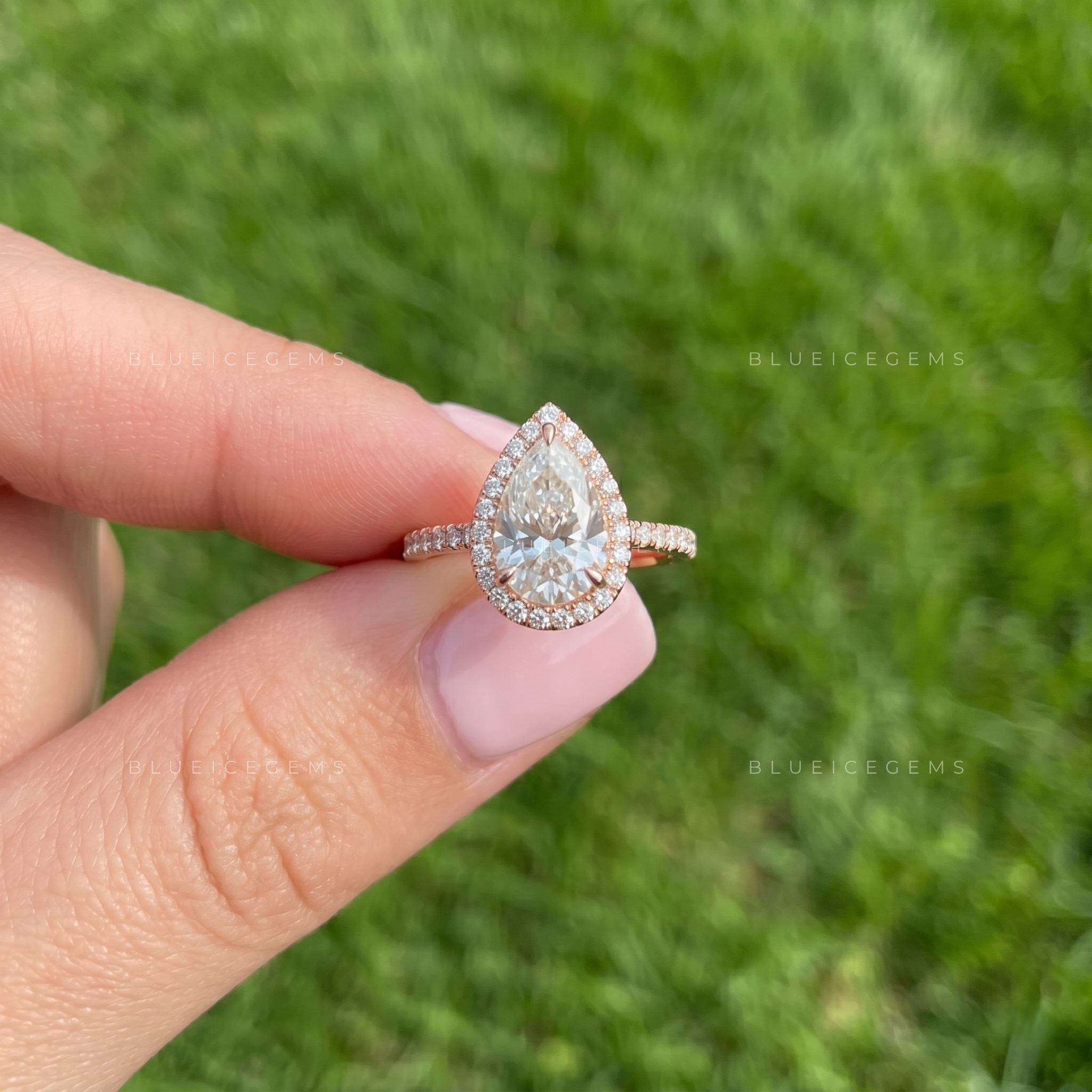 Infinite Splendor Pear Cut Certified Pave Accent Solitaire Engagement Ring