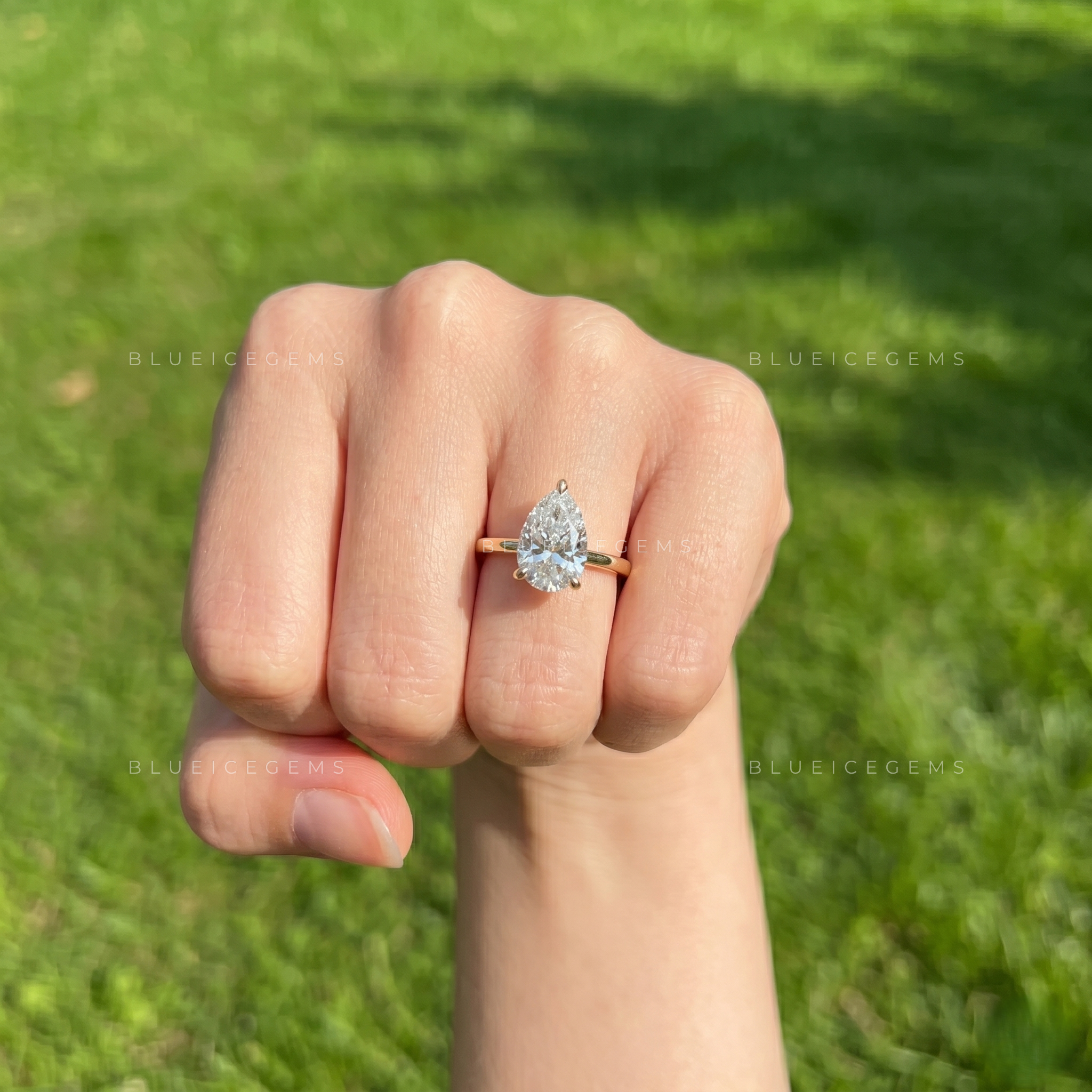 Elegance Personified Pear Brilliant Cut Solitaire Engagement Ring
