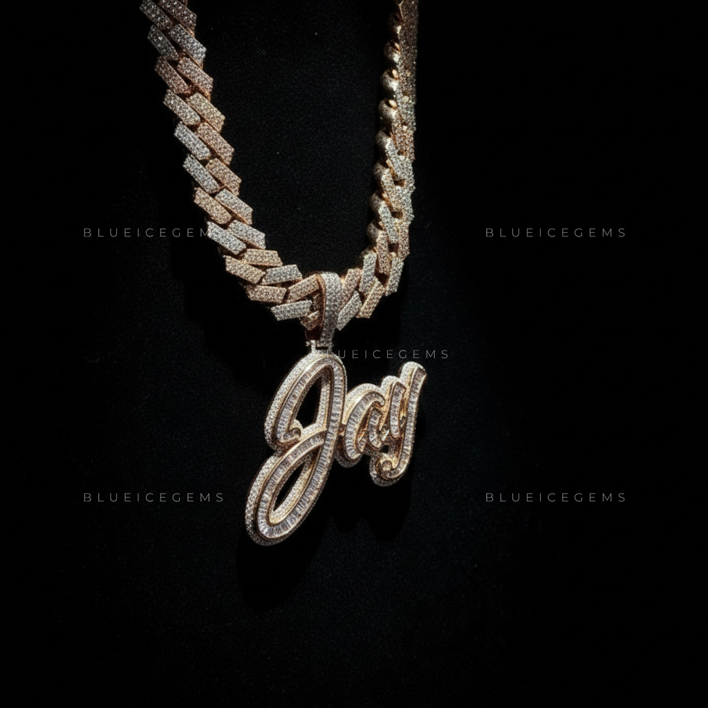 The "JAY" Infinite Flow: Baguette-Fusion Cursive & Two-Tone Cuban Set