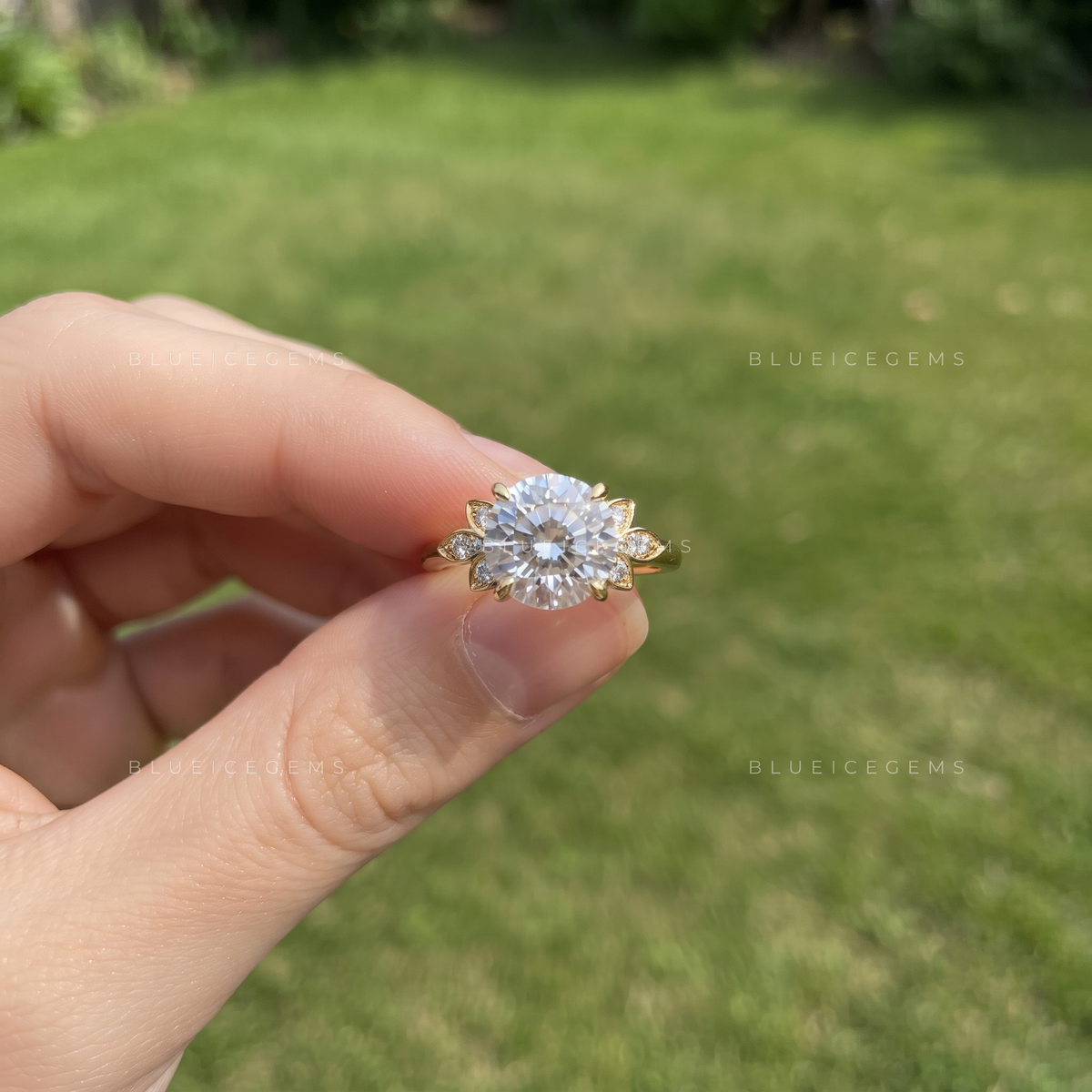 Flora Bloom Portuguese Cut Solitaire Engagement Ring
