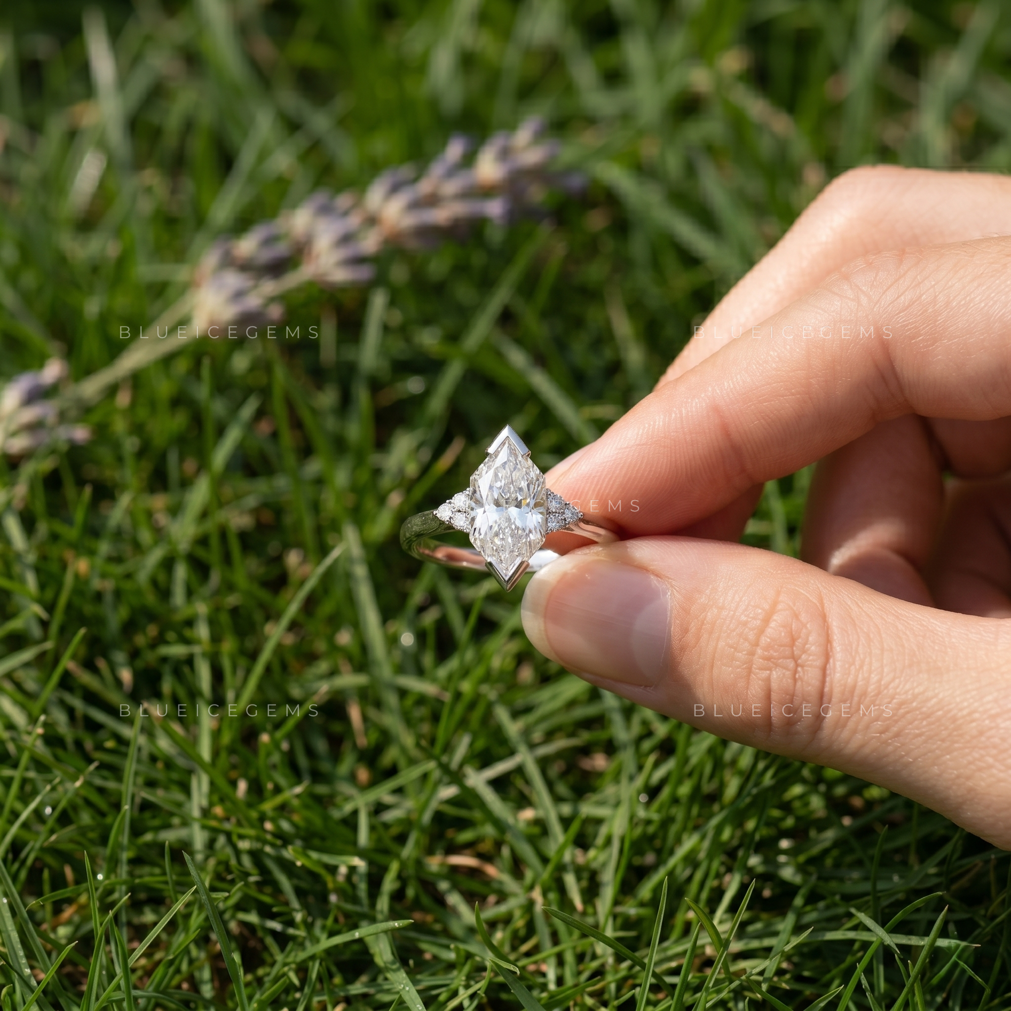 Vintage Majesty Dutch Marquise Cut Hidden Accent Engagement Ring