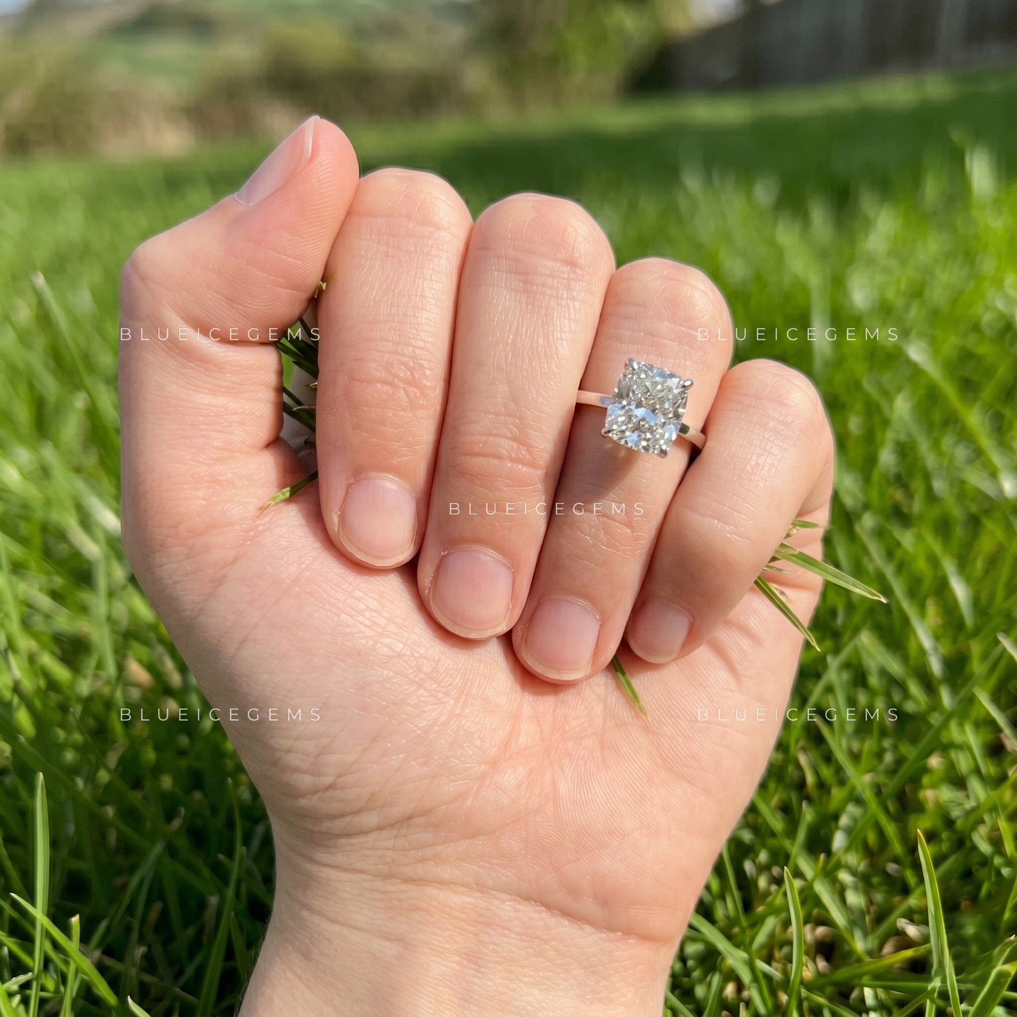 Regal Whisper Cushion Cut Solitaire Engagement Ring