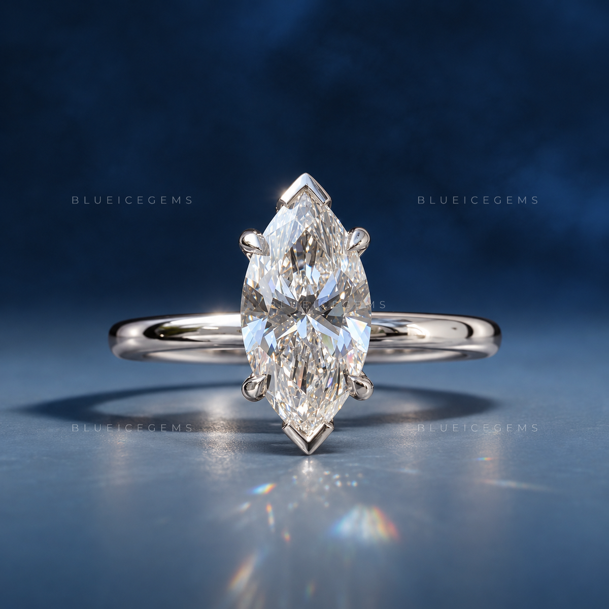Celestial Grace Marquise Brilliant Cut Solitaire Engagement Ring