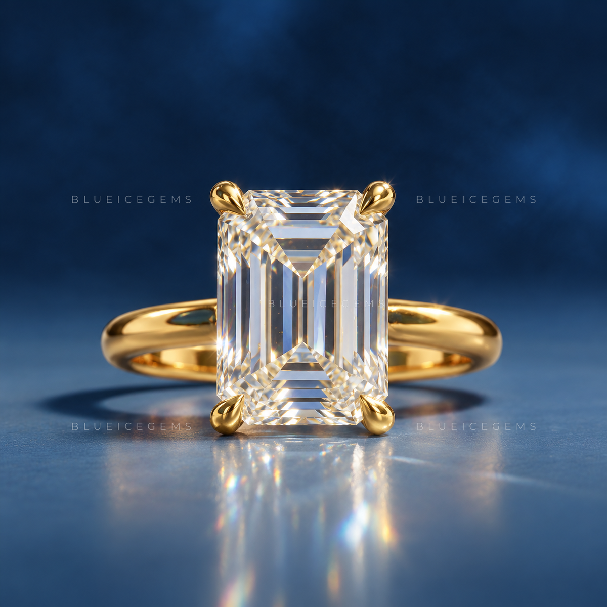 Imperial Majesty Emerald Cut Solitaire Engagement Ring