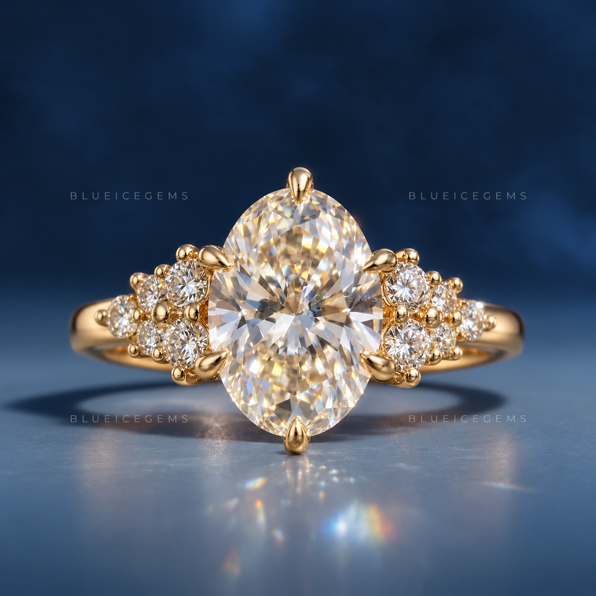 Serenade of Light Elongated Oval Pavé Engagement Ring
