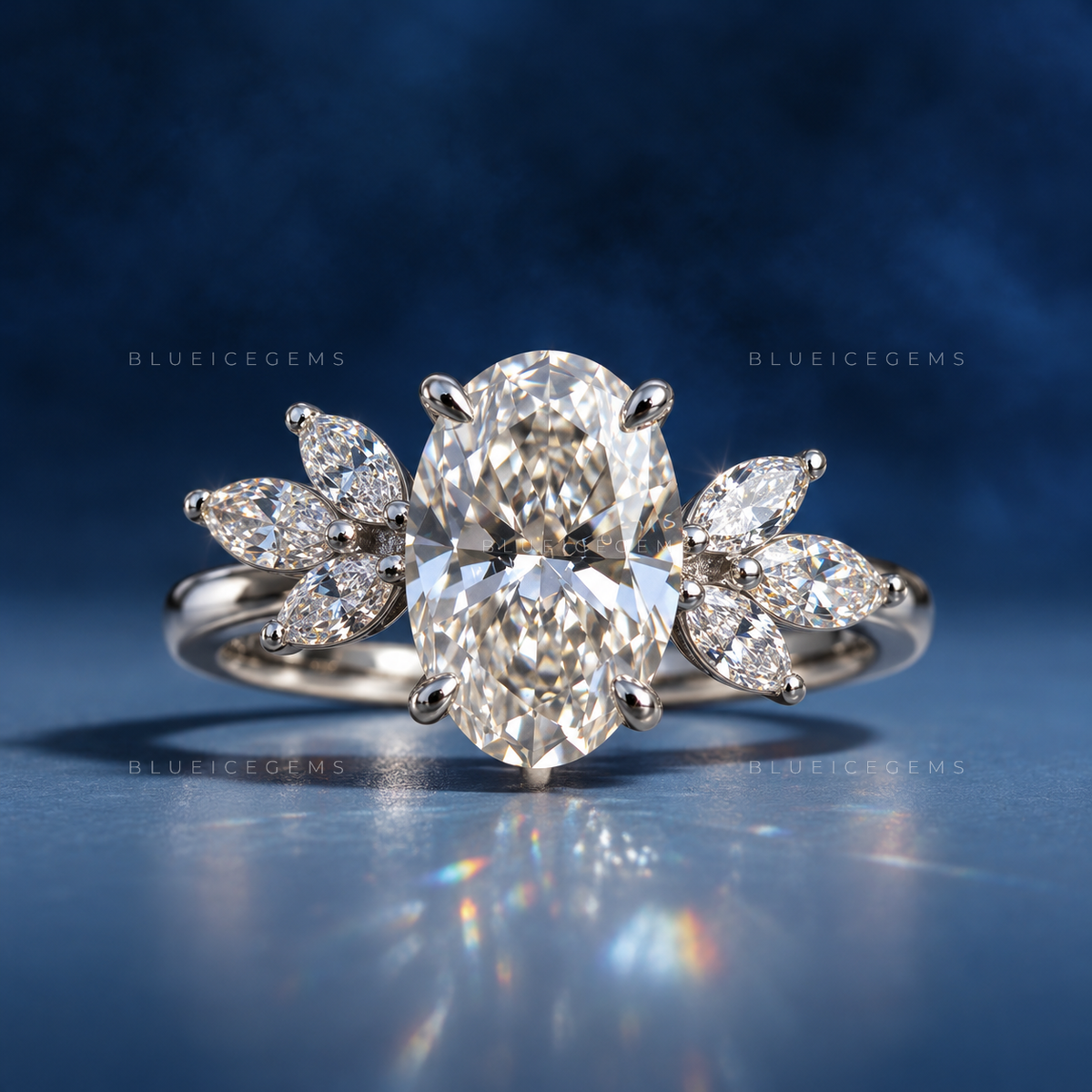 Luminous Harmony Oval Cut Solitaire Engagement Ring