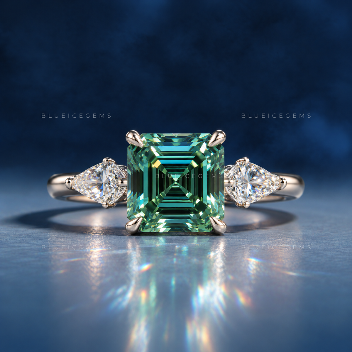 Emerald Verve Geometric Art Deco Inspired Statement Ring
