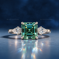 Emerald Verve Geometric Art Deco Inspired Statement Ring