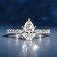 Pear Cut Lab Grown Diamond Halo Ring
