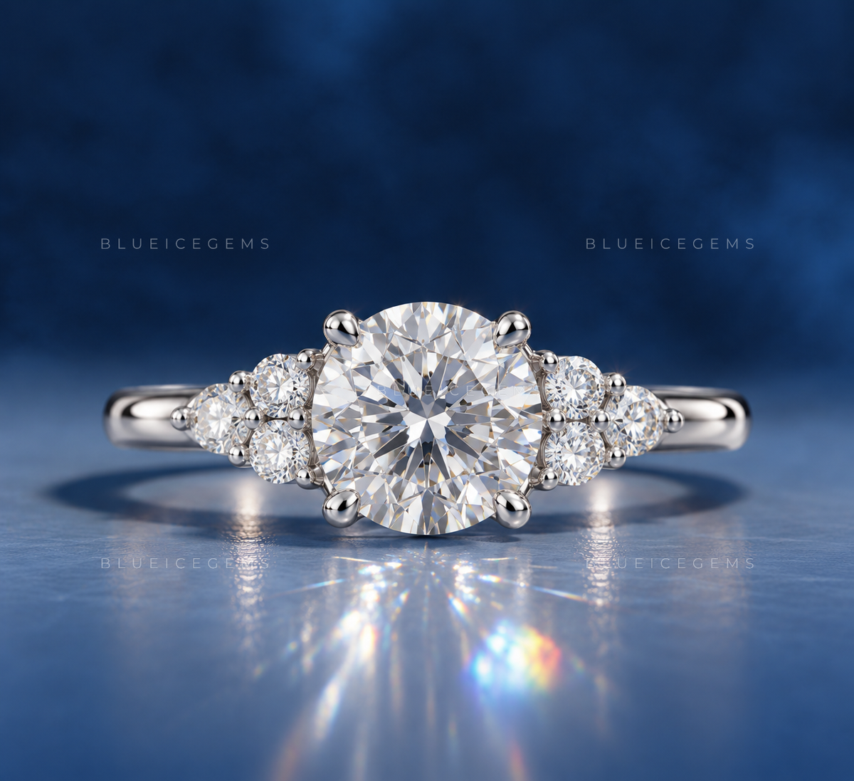 Round Brilliant Cut Lab Grown Diamond Muse Setting Ring
