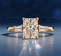 Radiant Cut Lab Grown Diamond Three Stone Trilogy Ring