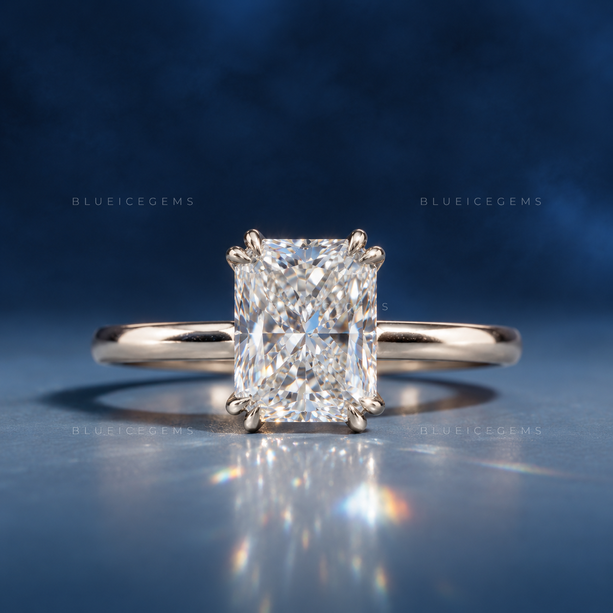 Luminous Horizon Radiant Cut Solitaire Engagement Ring