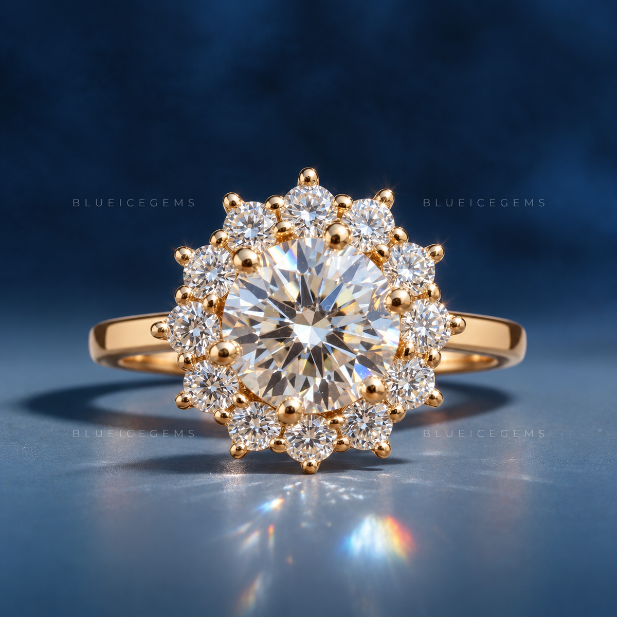 Vintage Radiance Round Brilliant Cut Halo Engagement Ring