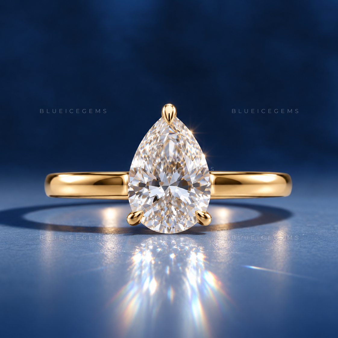 Elegance Personified Pear Brilliant Cut Solitaire Engagement Ring