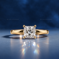 Elegant Allure Princess Cut Tapered Shank Engagement Ring