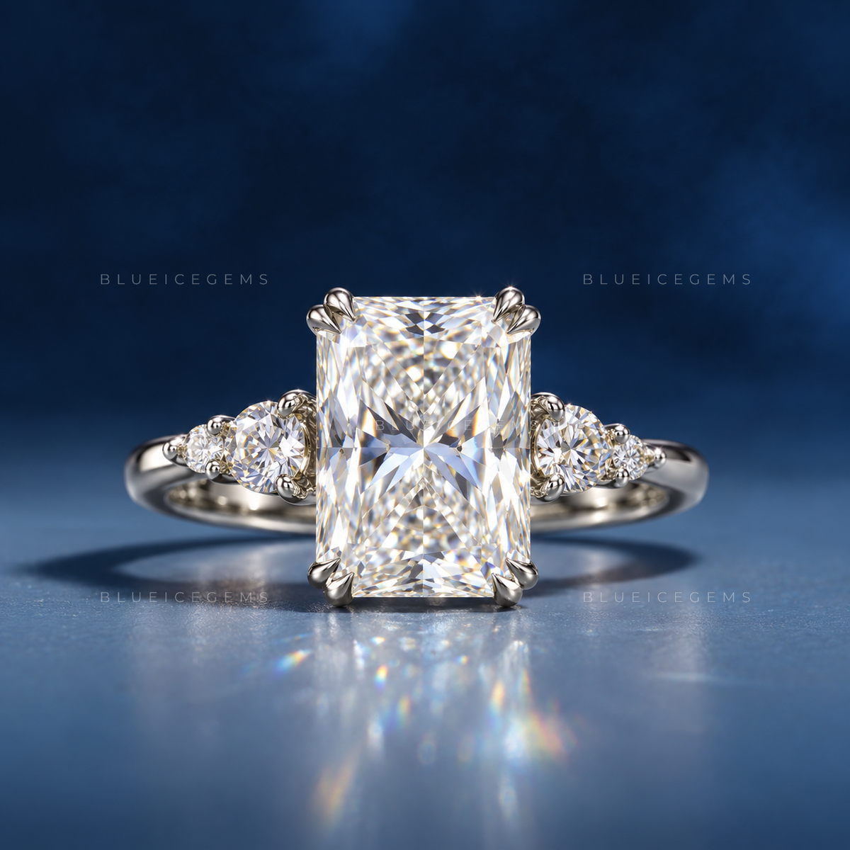 Starlight Symphony Radiant Cut Five Stone Engagement Ring