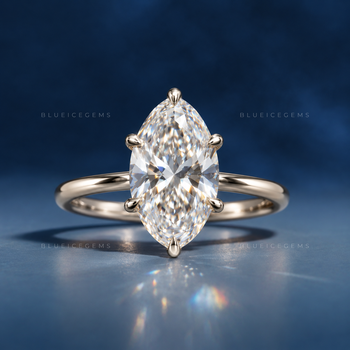 Vintage Allure Marquise Cut Classic Solitaire Engagement Ring