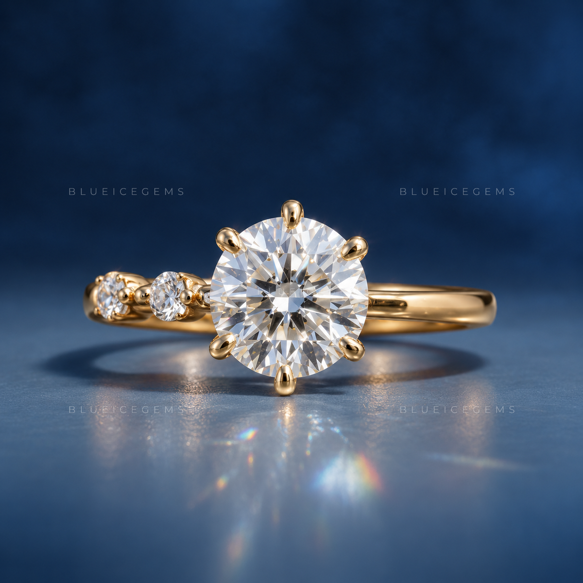 Trilogy of Love Round Brilliant Cut Three Stone Engagement Ring