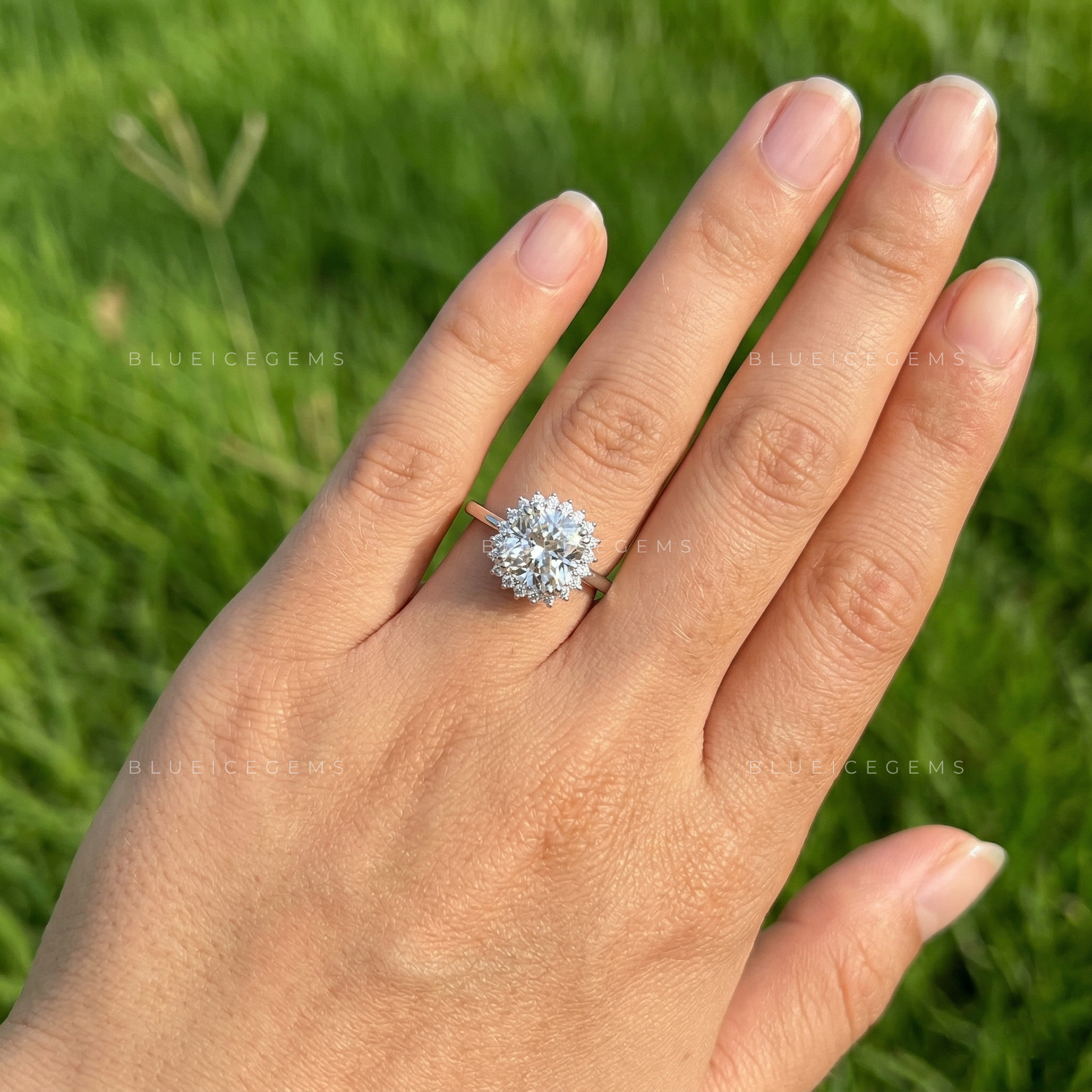 Velvet Radiance Cushion Cut Hidden Halo Engagement Ring