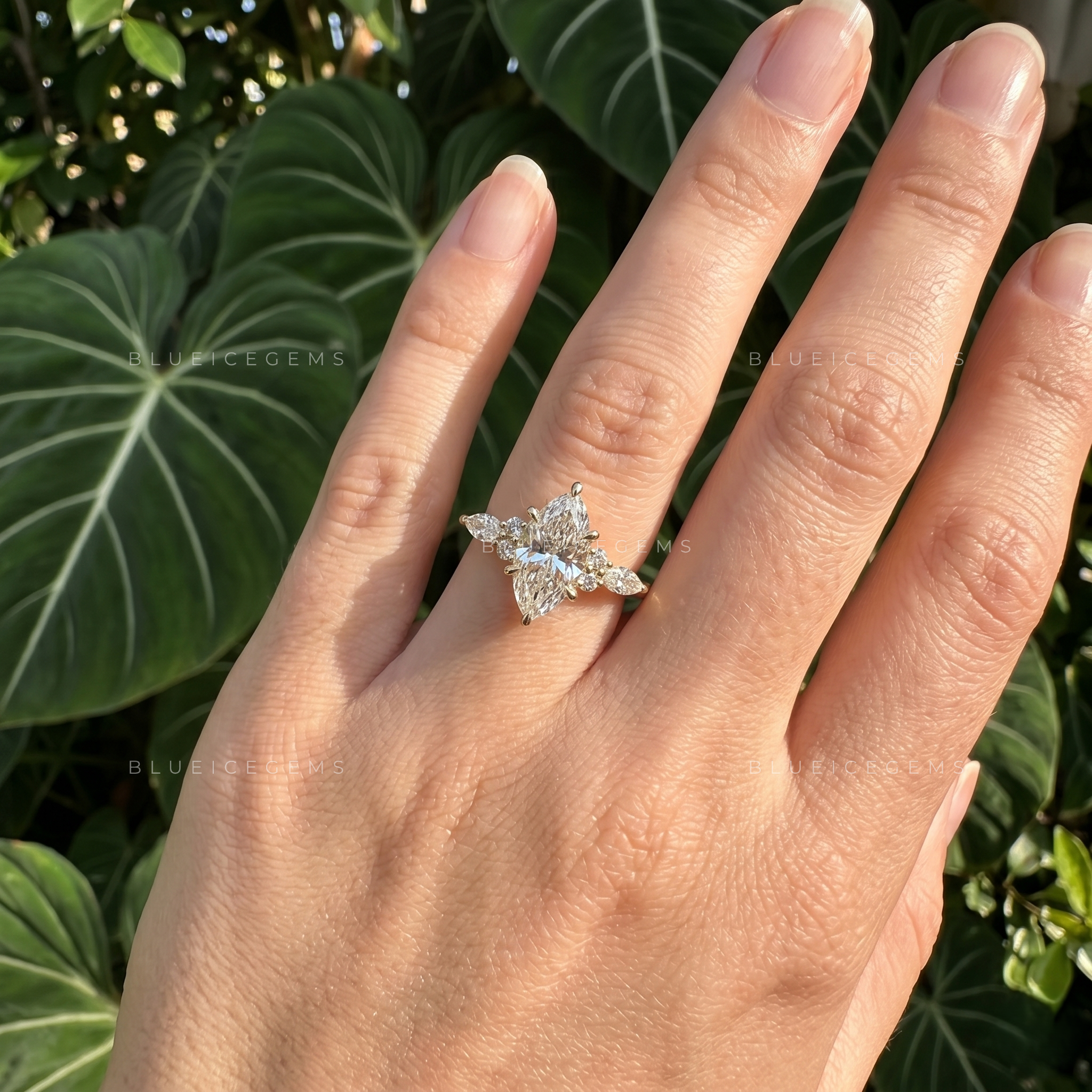 Regal Marquise Cut Six-Claw Prong Engagement Ring