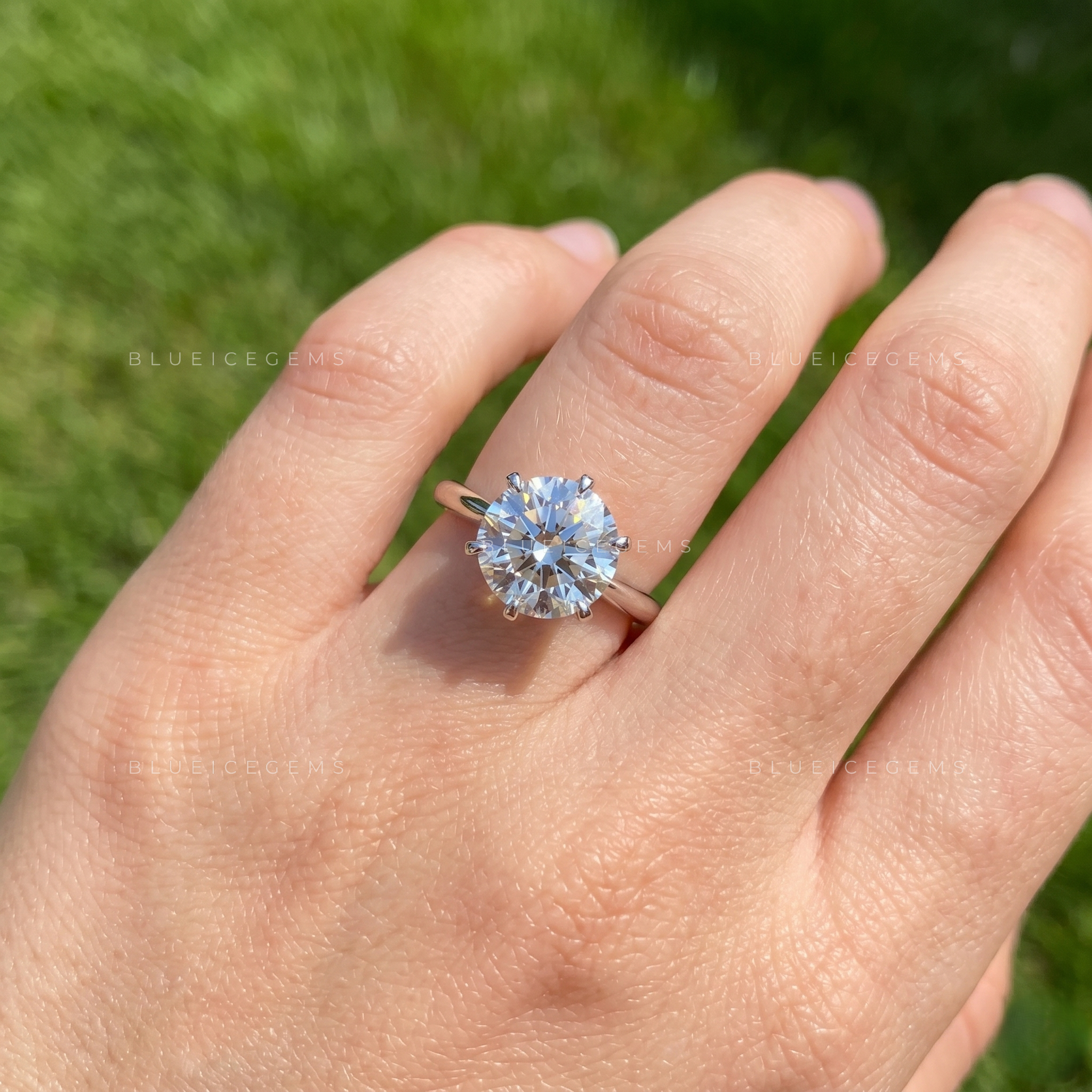 Enchanted Sparkle Round Brilliant Cut Six Prong Solitaire Engagement Ring