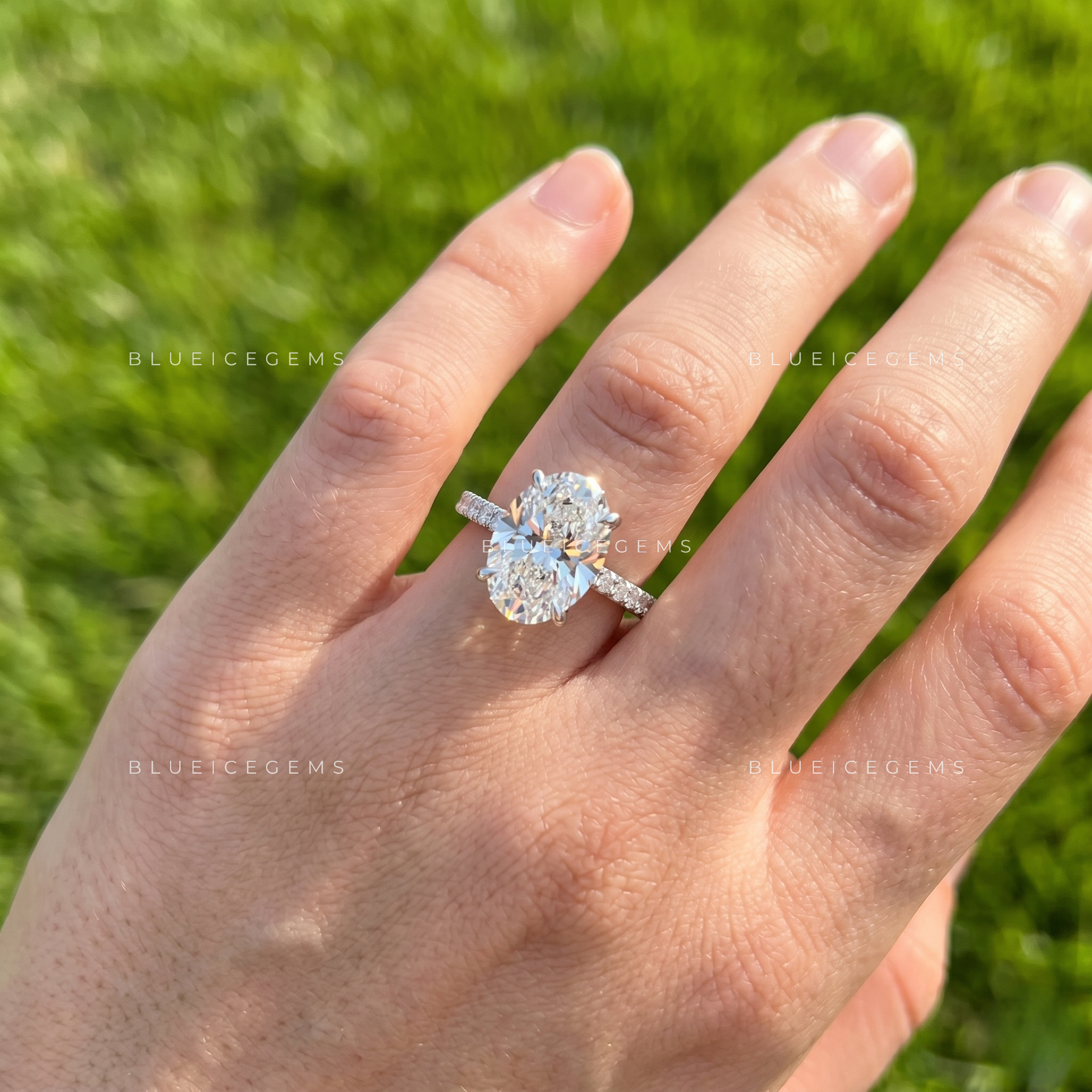 Imperial Glow Oval Cut Pavé Engagement Ring
