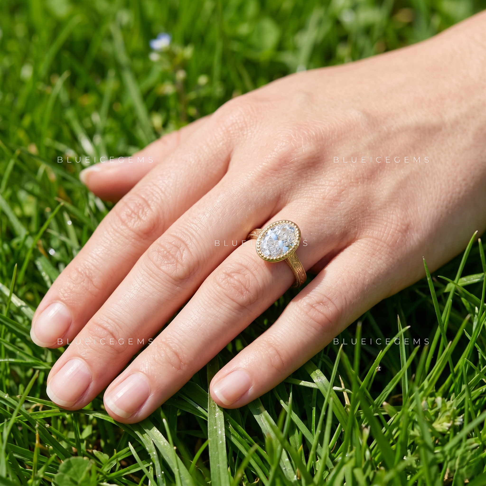 Victorian Whisper Oval Brilliant Vintage Milgrain Engagement Ring