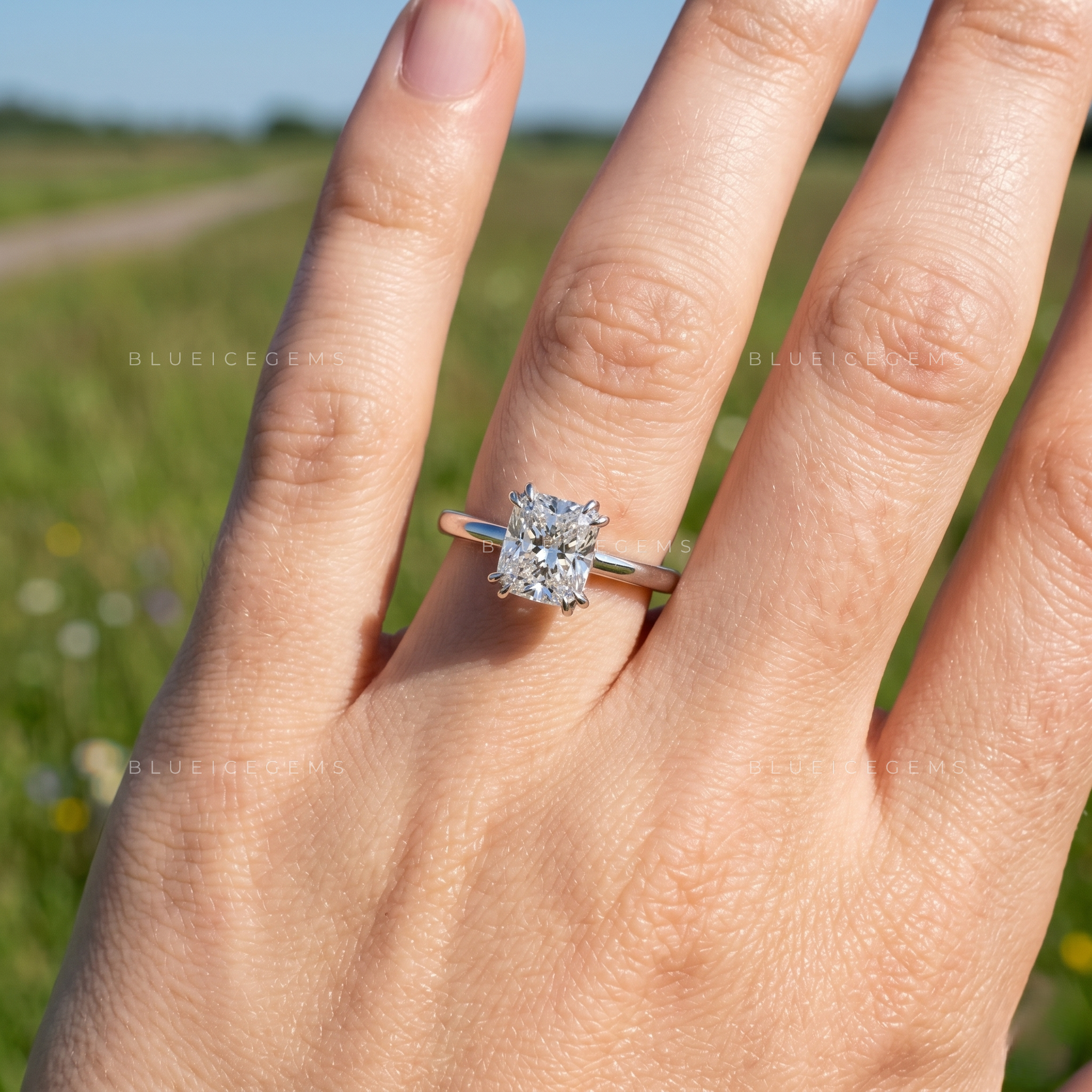 Luminous Horizon Radiant Cut Solitaire Engagement Ring