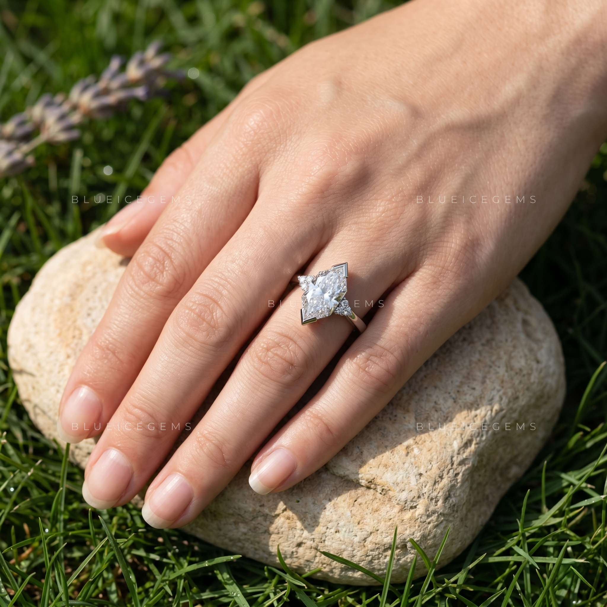 Vintage Majesty Dutch Marquise Cut Hidden Accent Engagement Ring