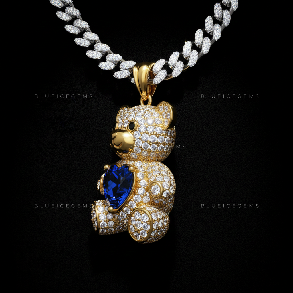 The Arctic Monarch: Cobalt Heart & Diamond Frost Teddy Sovereign