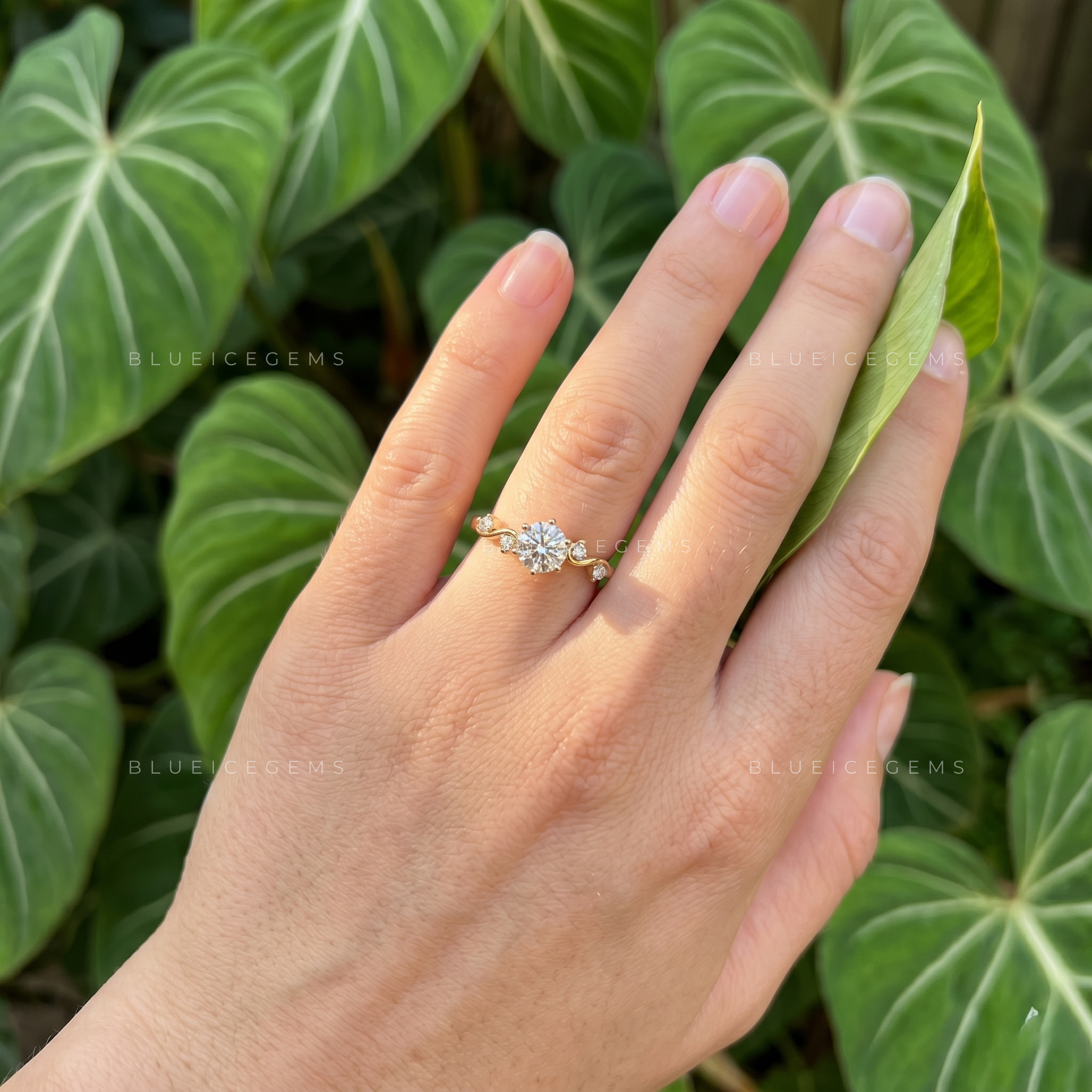 Vintage Inspired Round Cut Delicate Diamond Engagement Ring