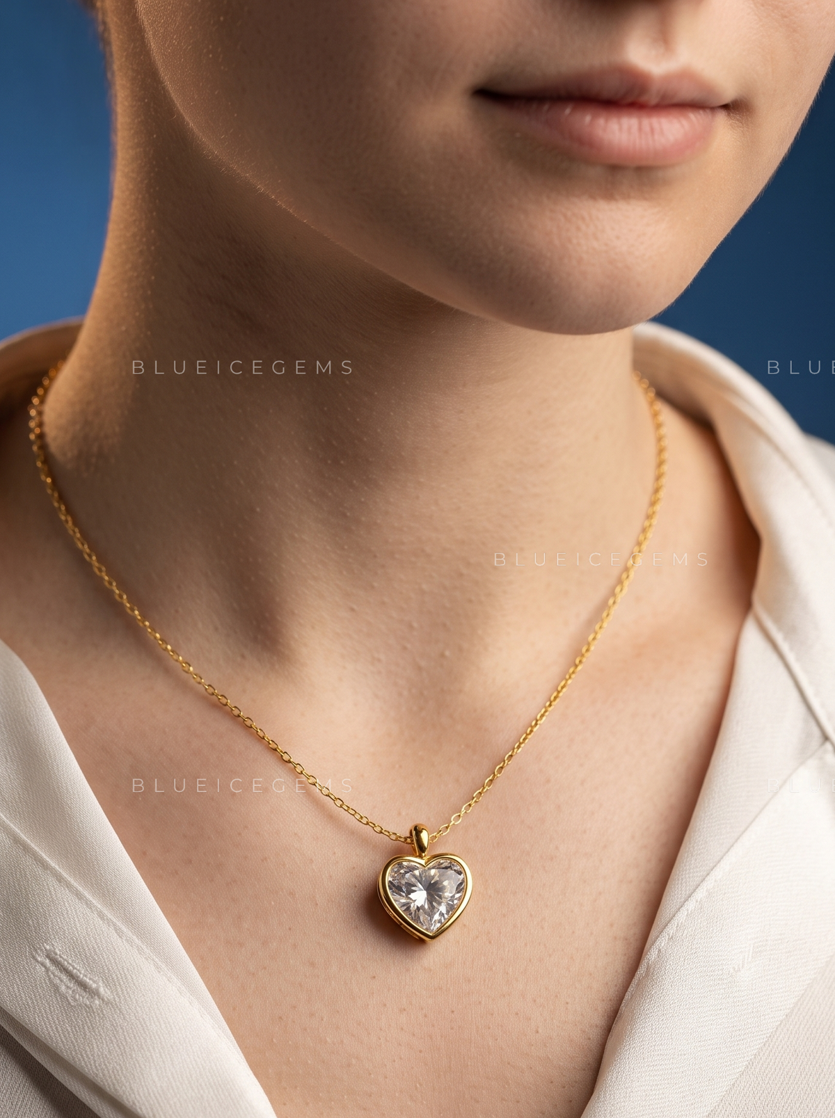 Heart Shape Bezel Set Diamond Pendant