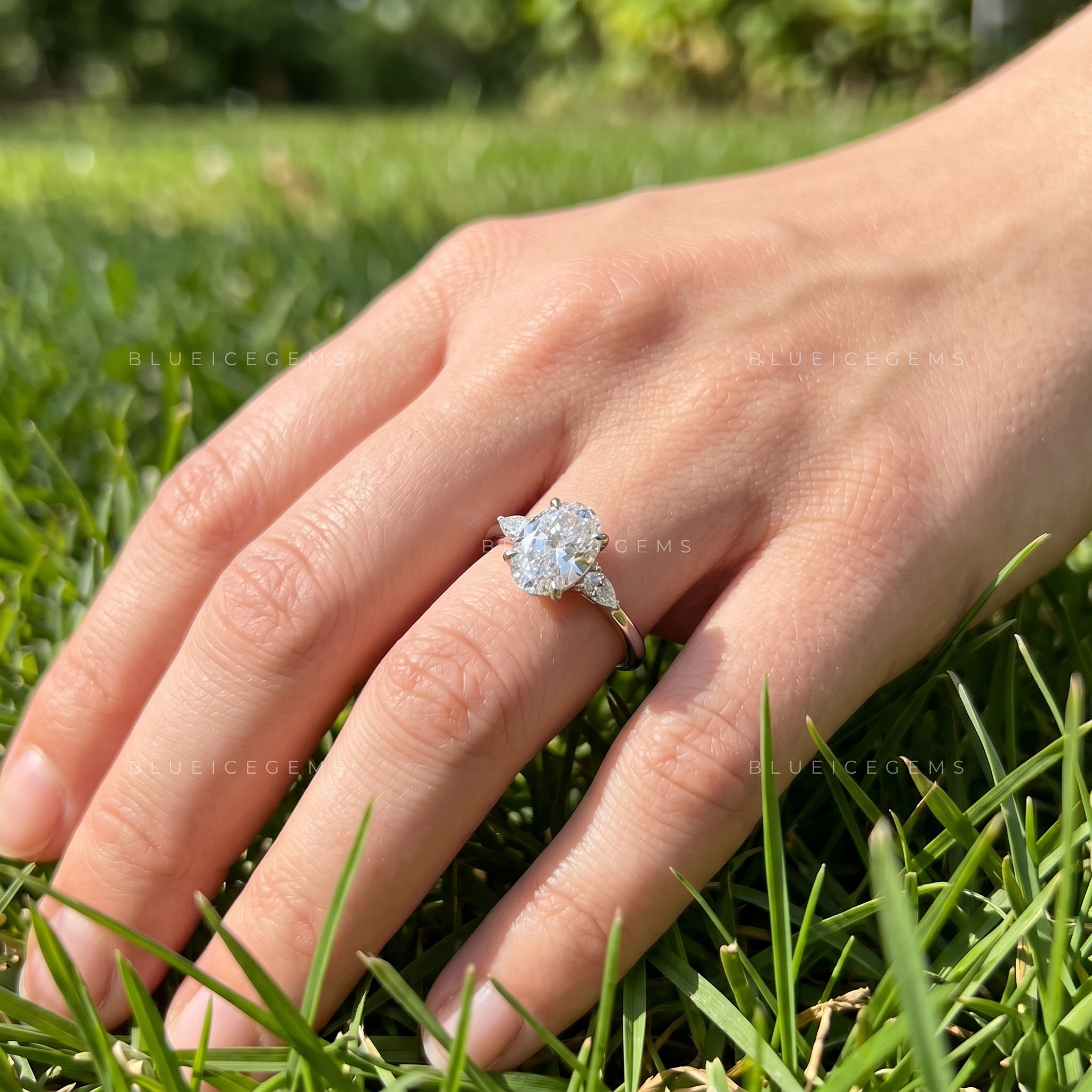 The "Regal Symmetry" Oval & Marquise Trilogy: D-Color Perfection