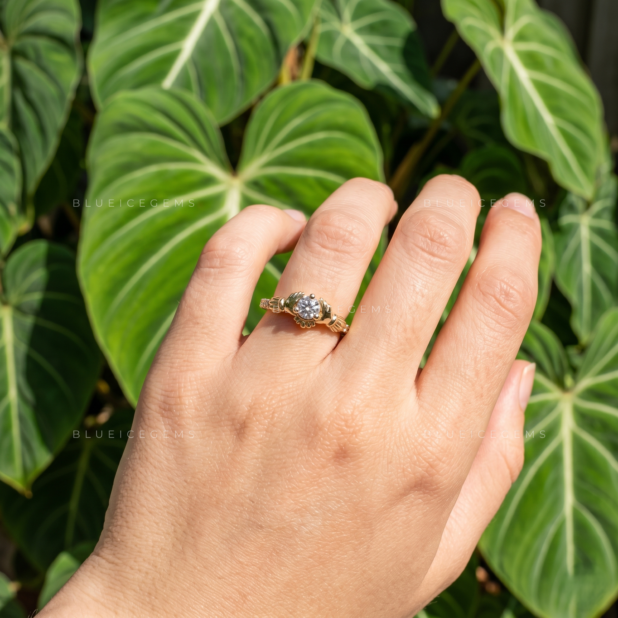 Traditional Irish Celtic Love Claddagh Engagement Ring