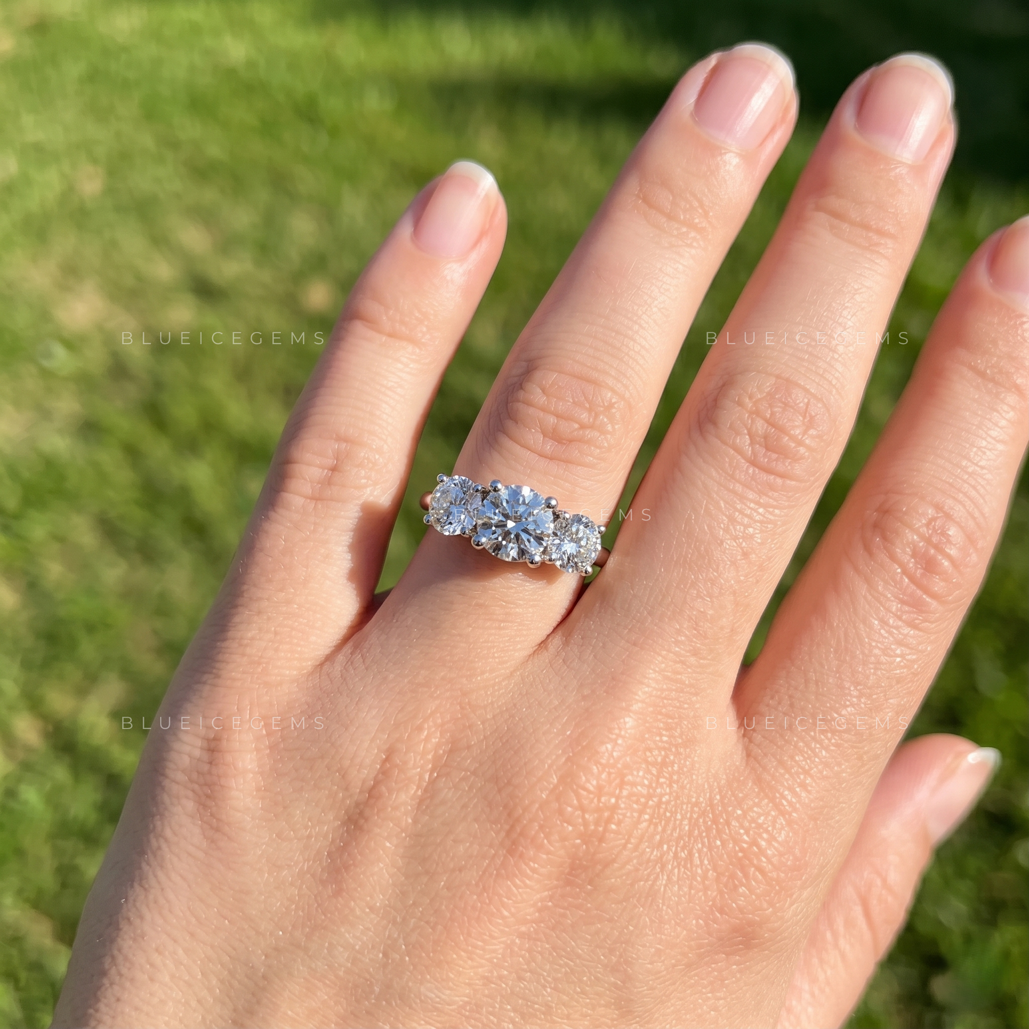 Elara Round Cut Certified Pavé Solitaire Engagement Ring