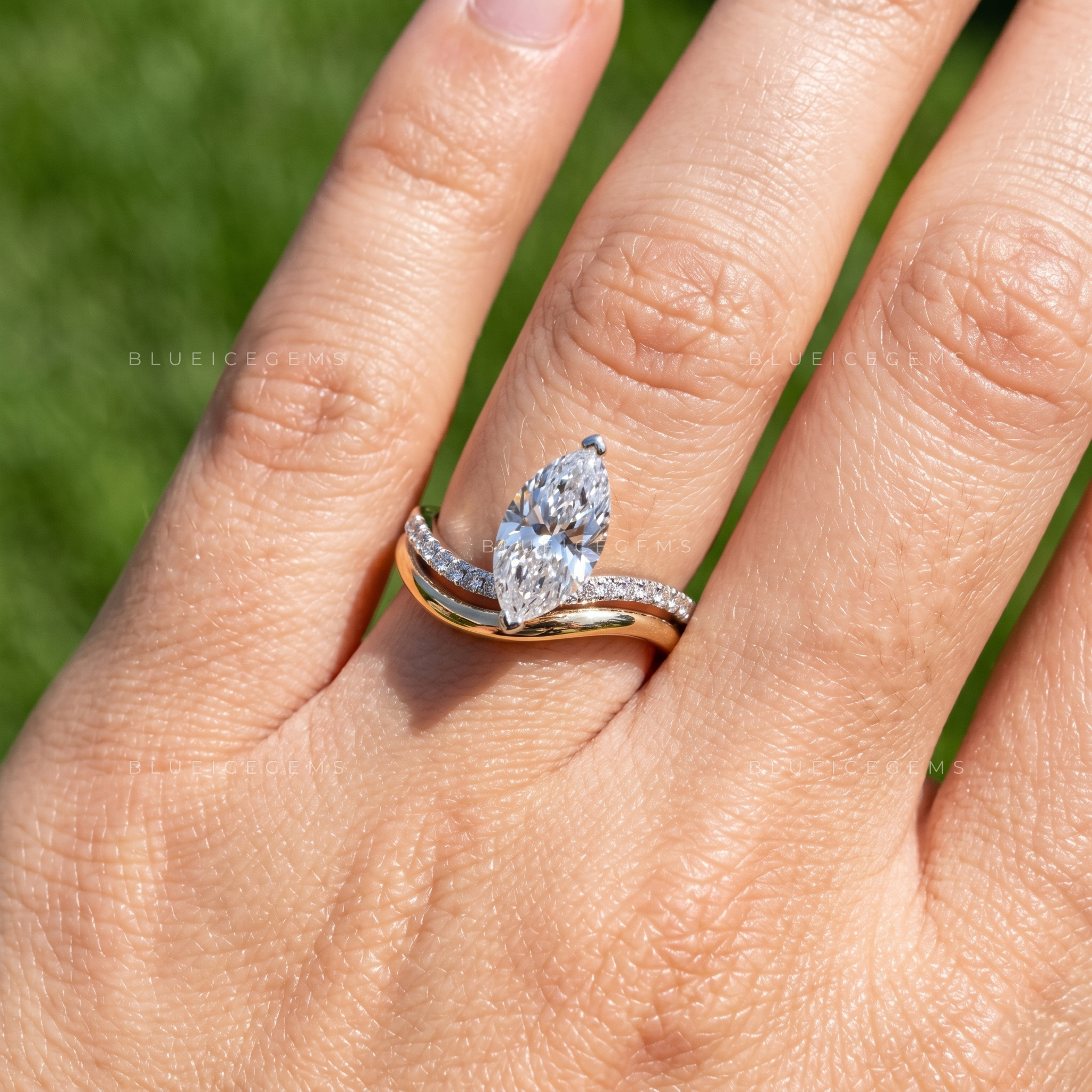 Serena Marquise Cut Certified Brilliant Accent Engagement Ring