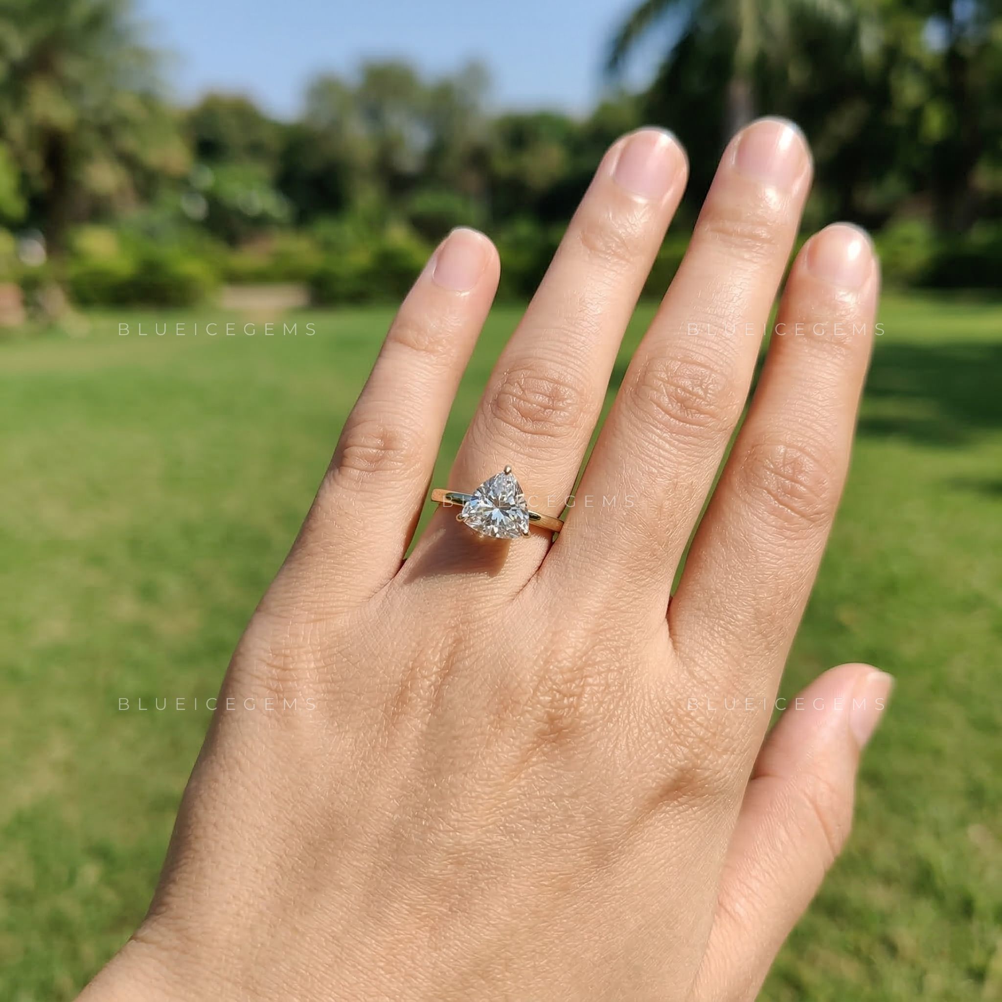Celestial Zenith Trillion Cut Solitaire Ring
