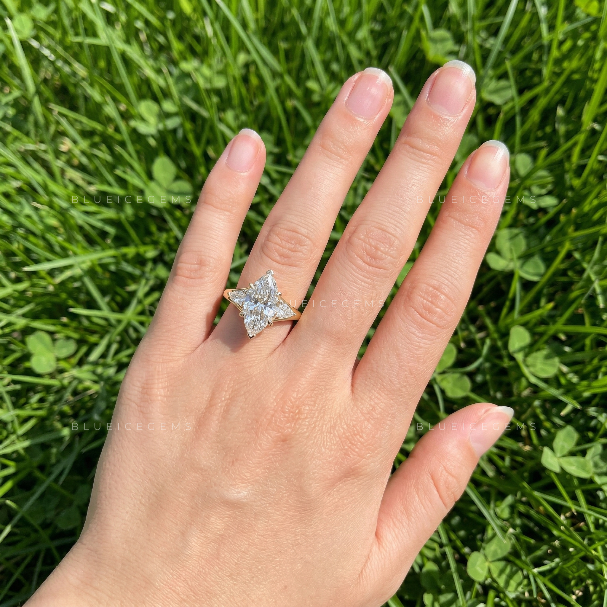 Majestic Horizon Marquise and Pear Trilogy Engagement Ring