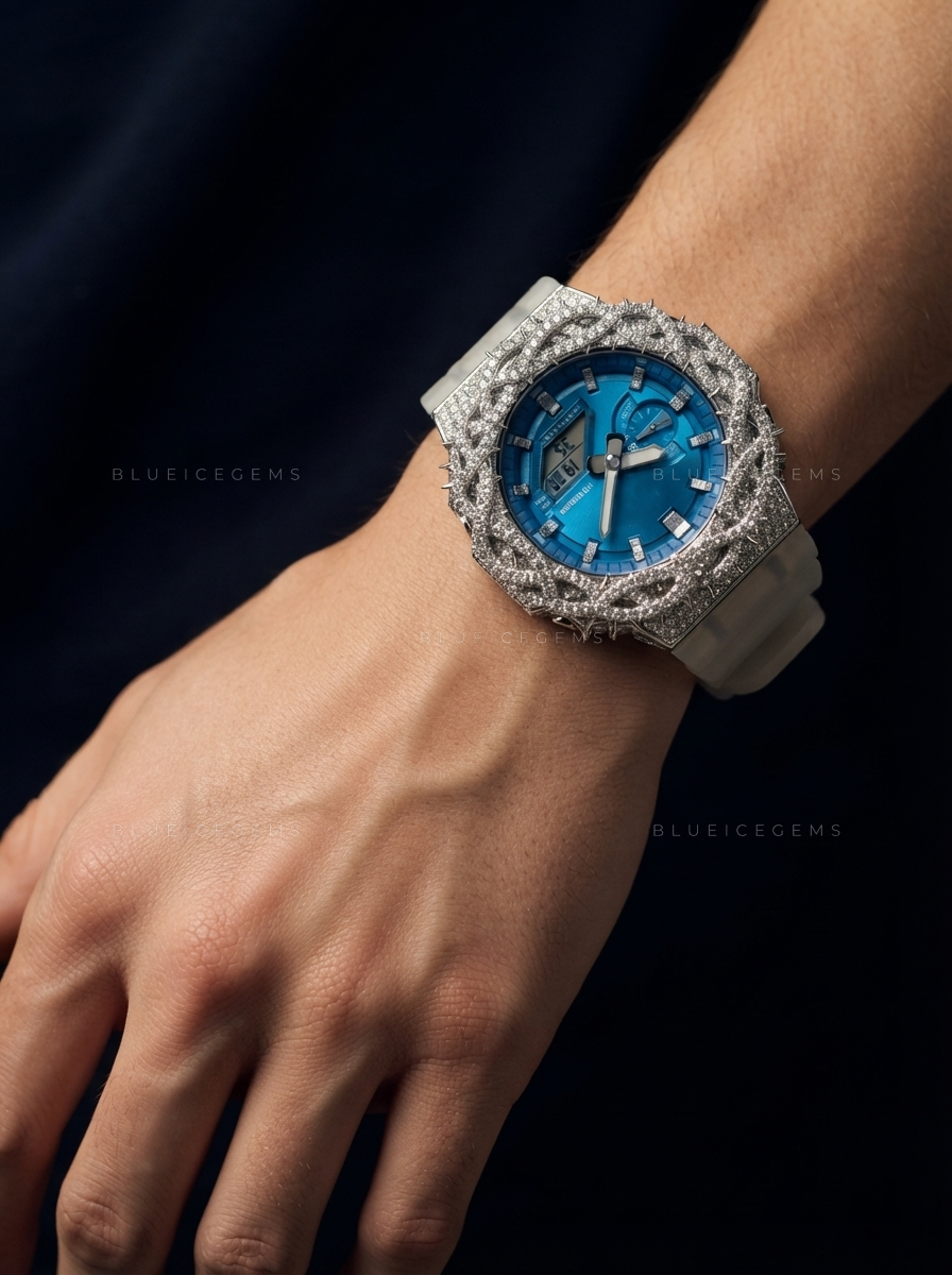 Custom Thorn Crown Iced-Out Watch – VVS Moissanite