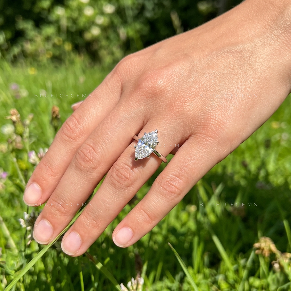 Vintage Allure Marquise Cut Classic Solitaire Engagement Ring