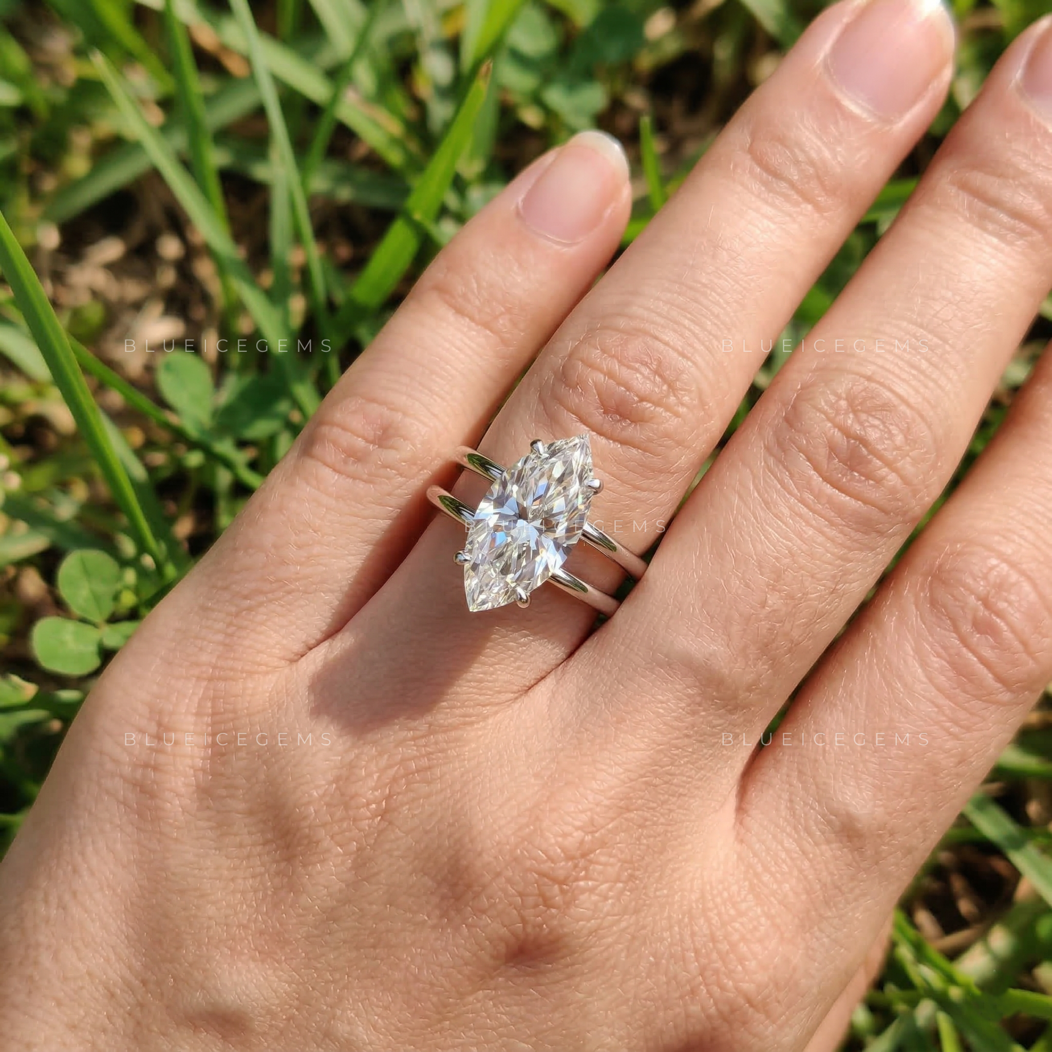 Celestial Radiance Marquise Cut Solitaire Ring