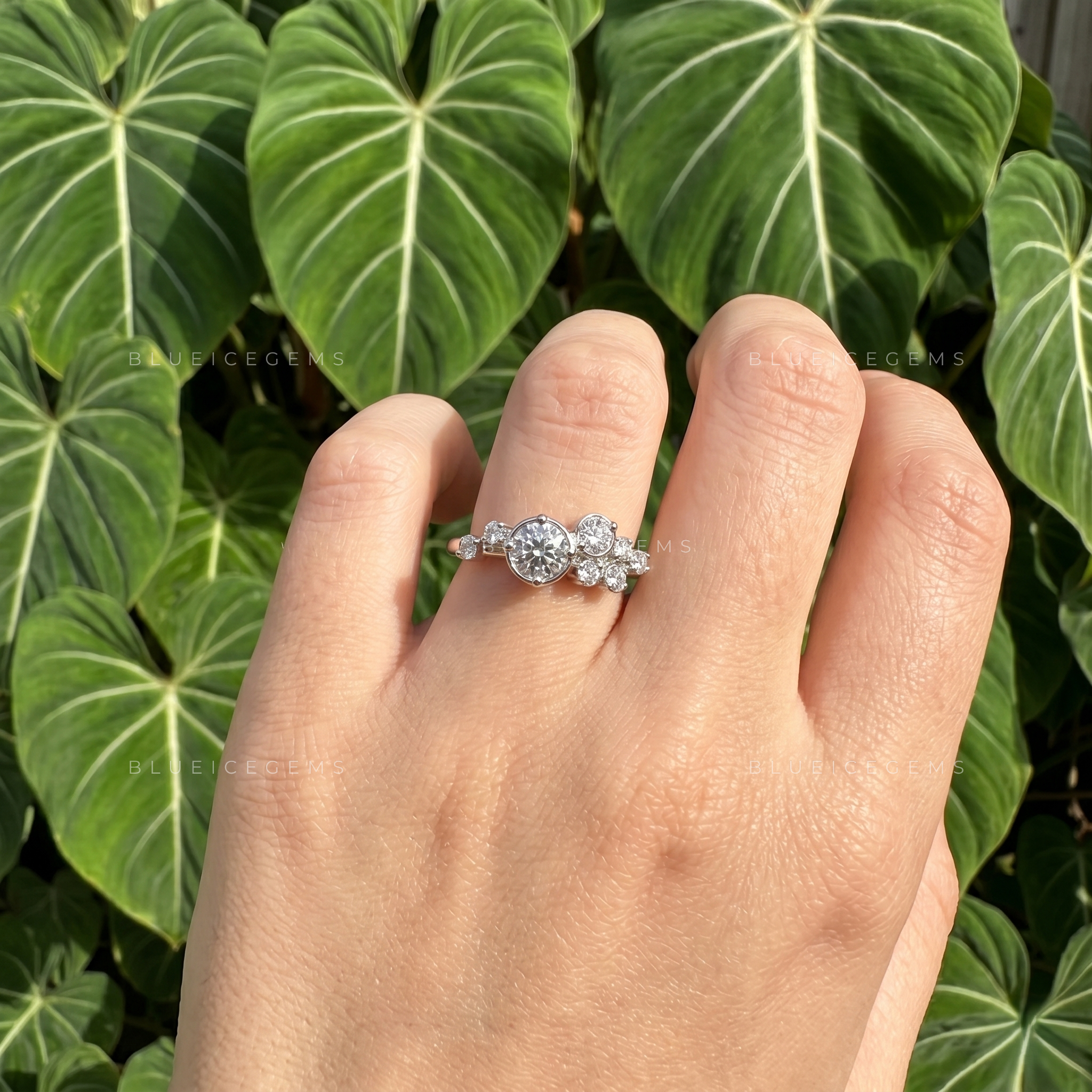 Celestial Splendor Large Round Multi-Stone Cluster Statement Ring